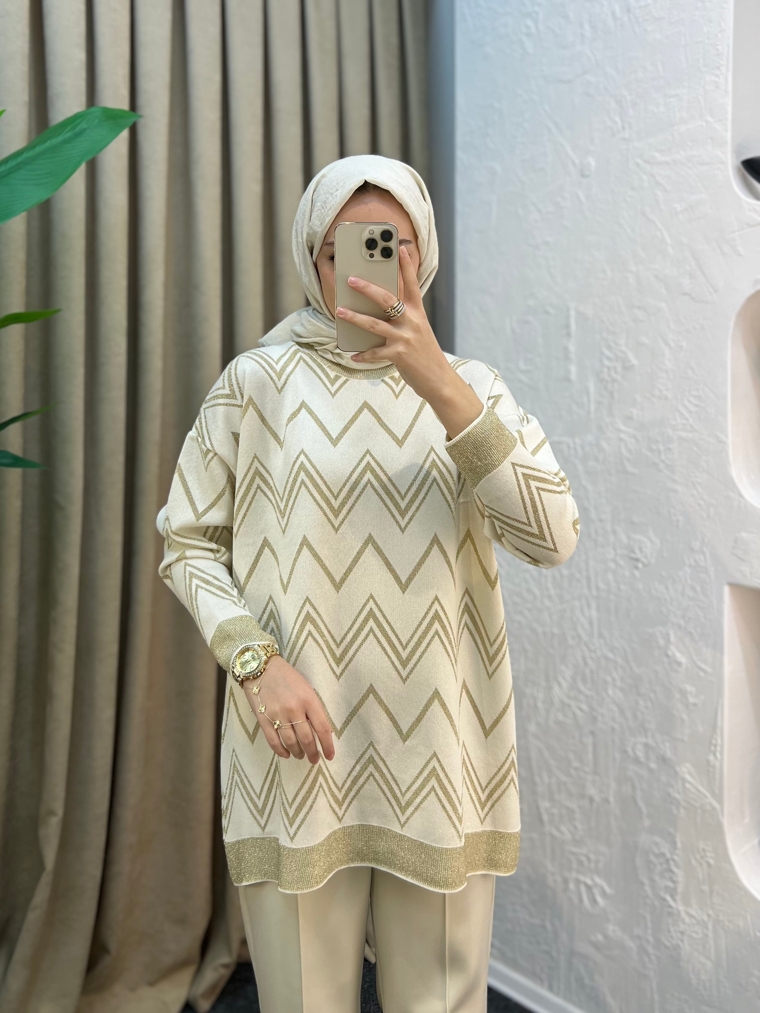 Natali Simli Merserize Tunik