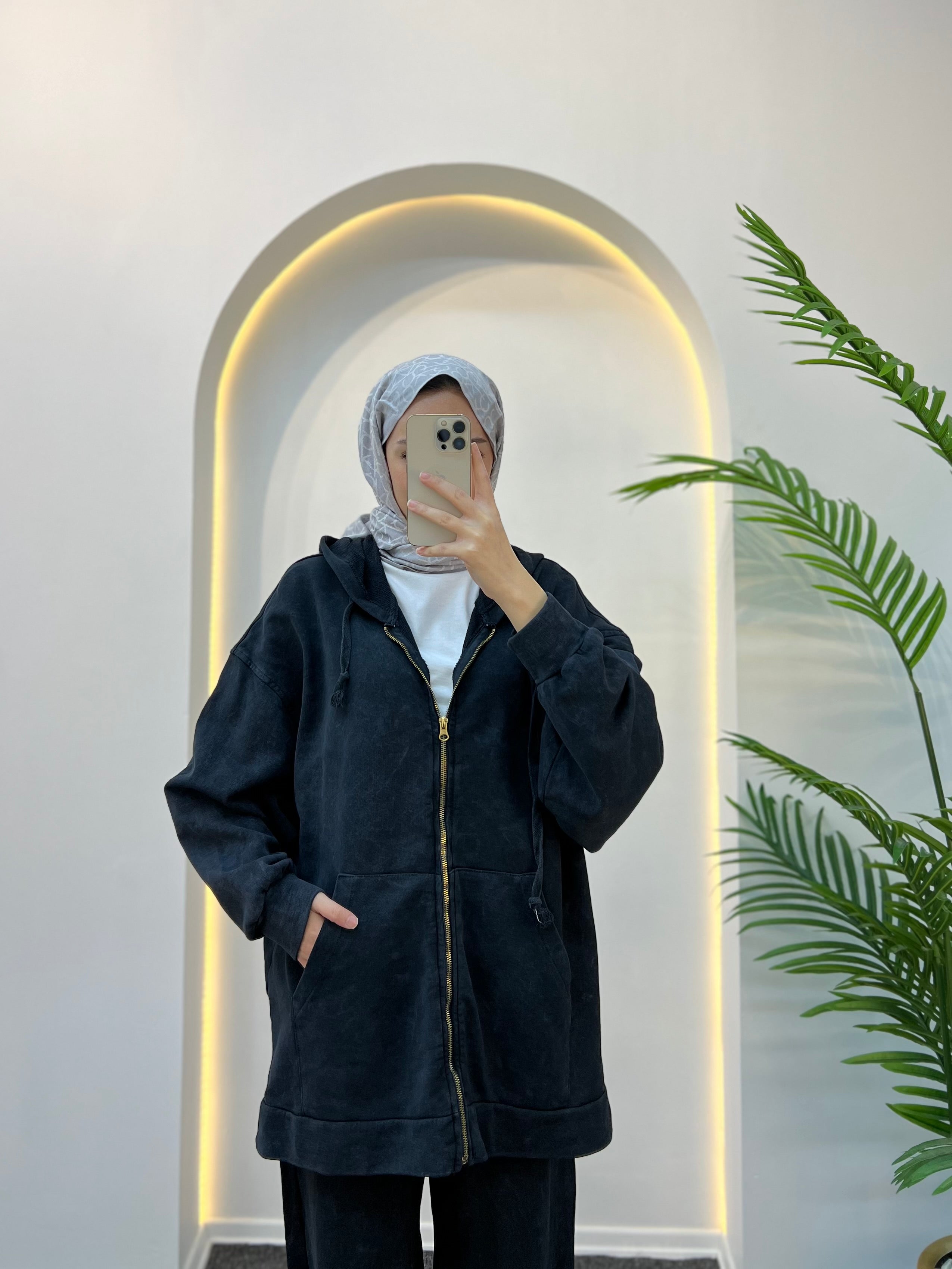 Lora Batik Desen Fermuarlı Eşofman Takımı