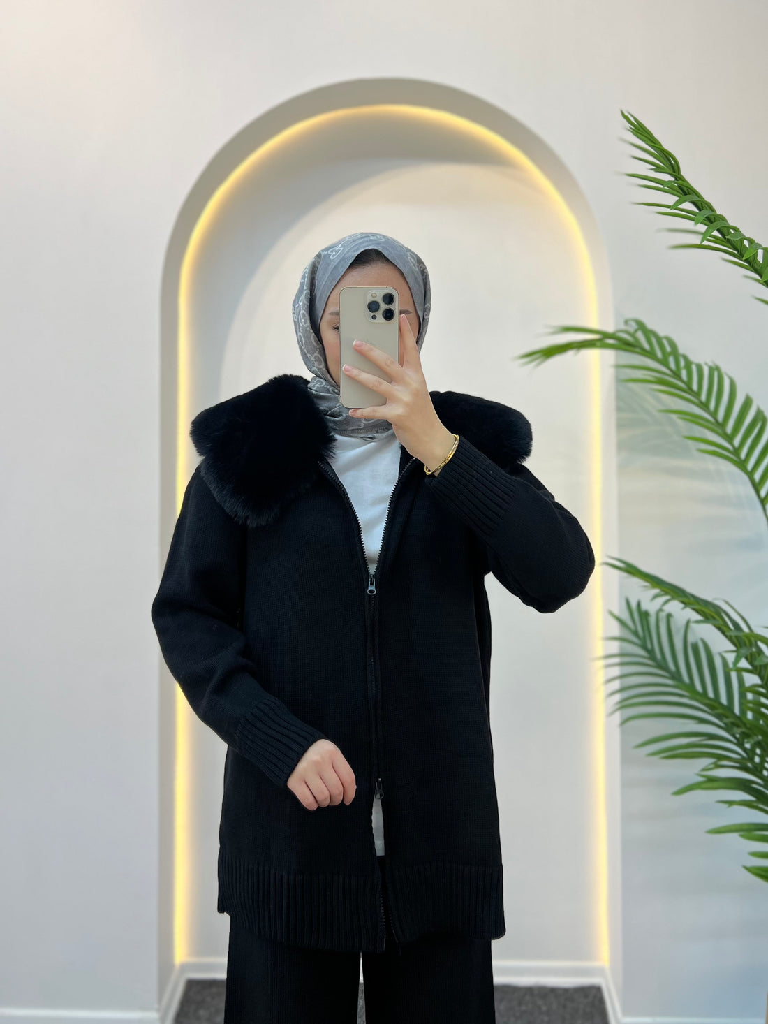 Monica Kürklü Triko Takım