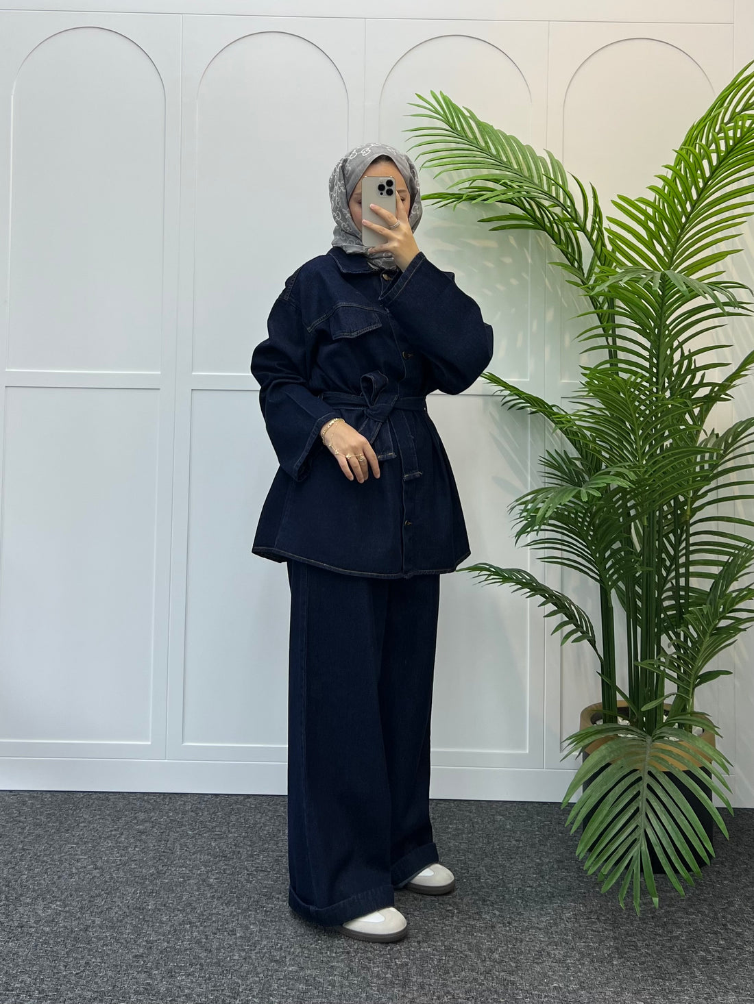 Sove Kemerli Denim Takım 62805