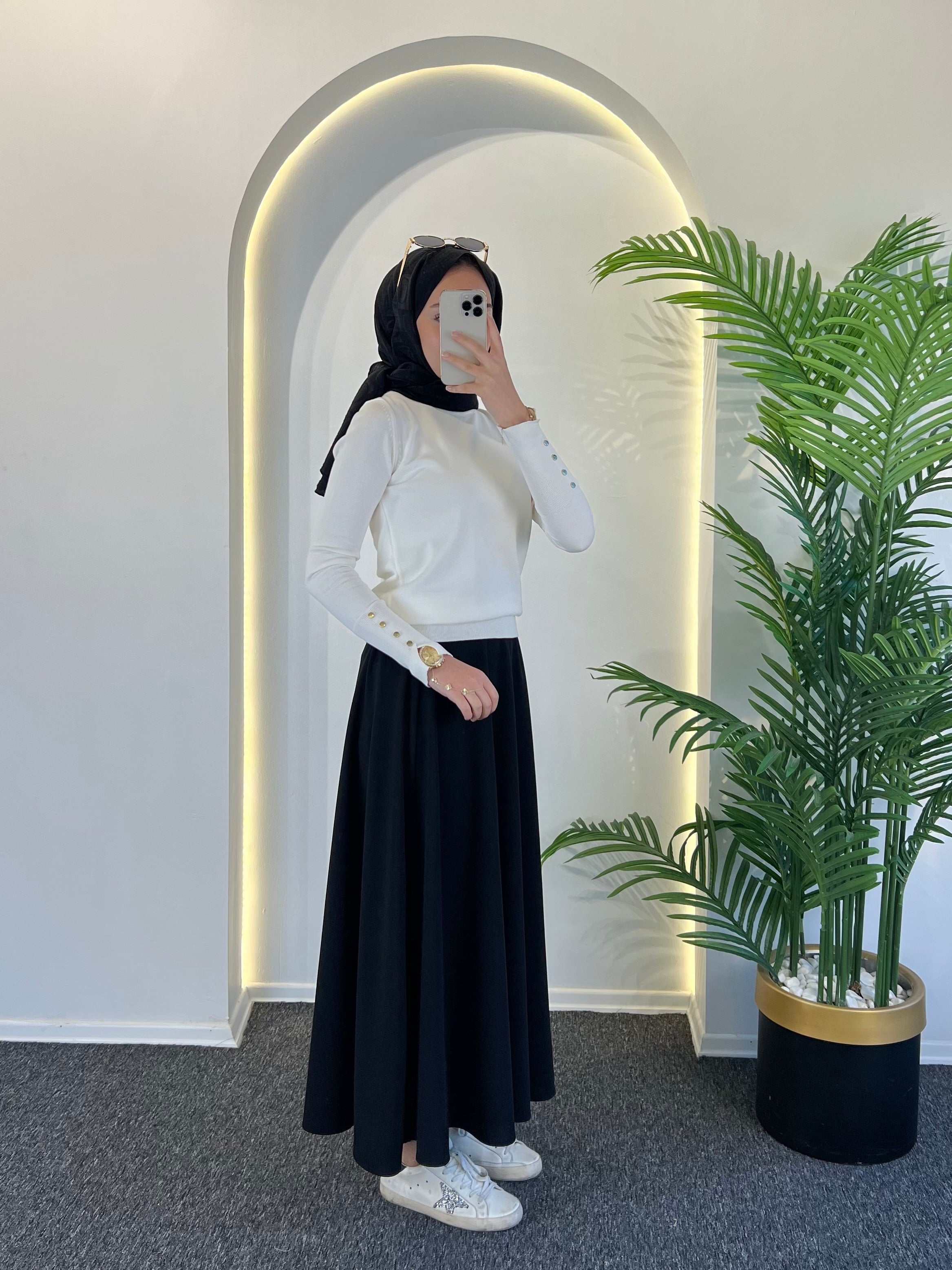 Likralı Krep Etek