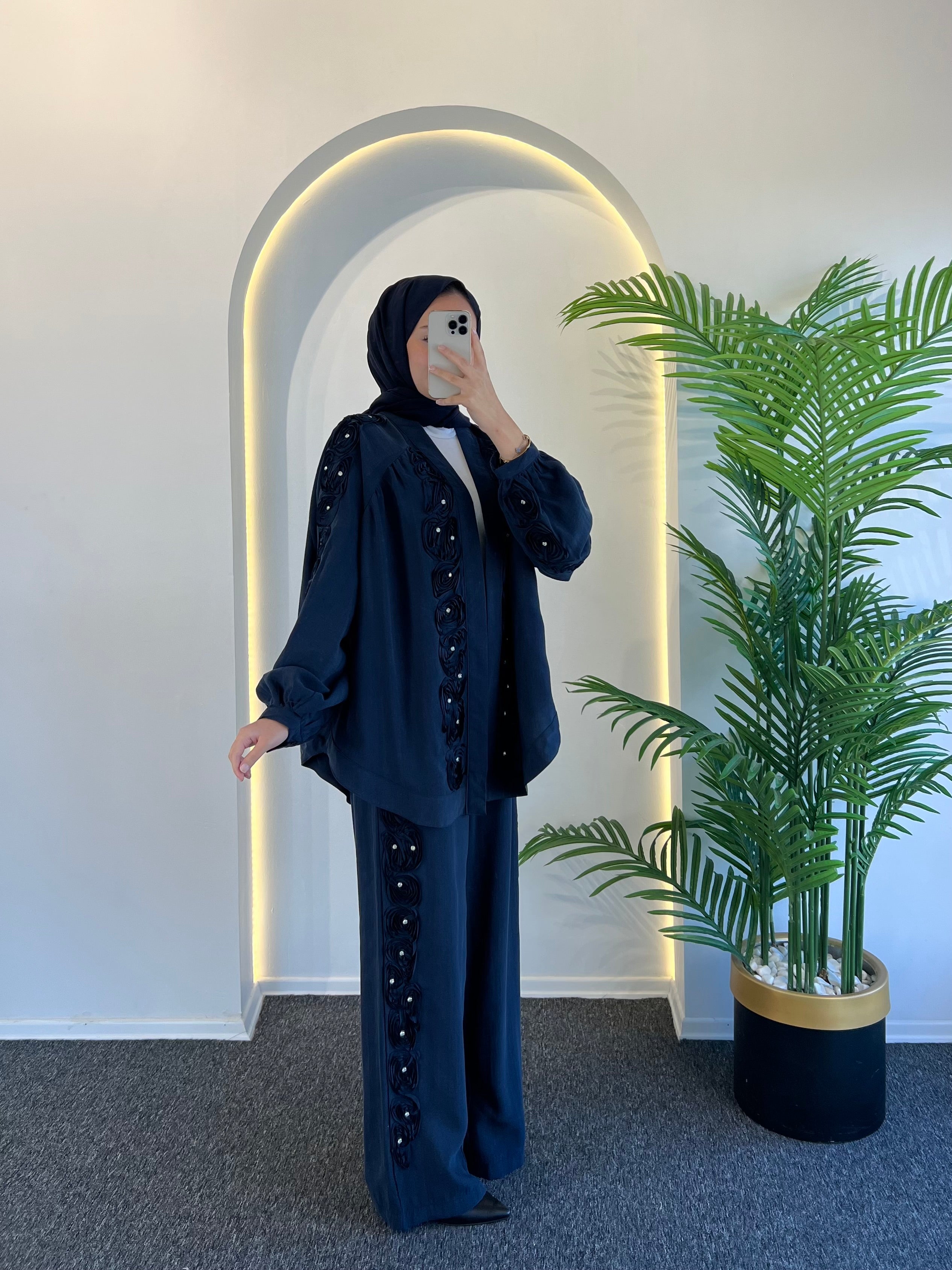 Taşlı Çiçek Pantolon