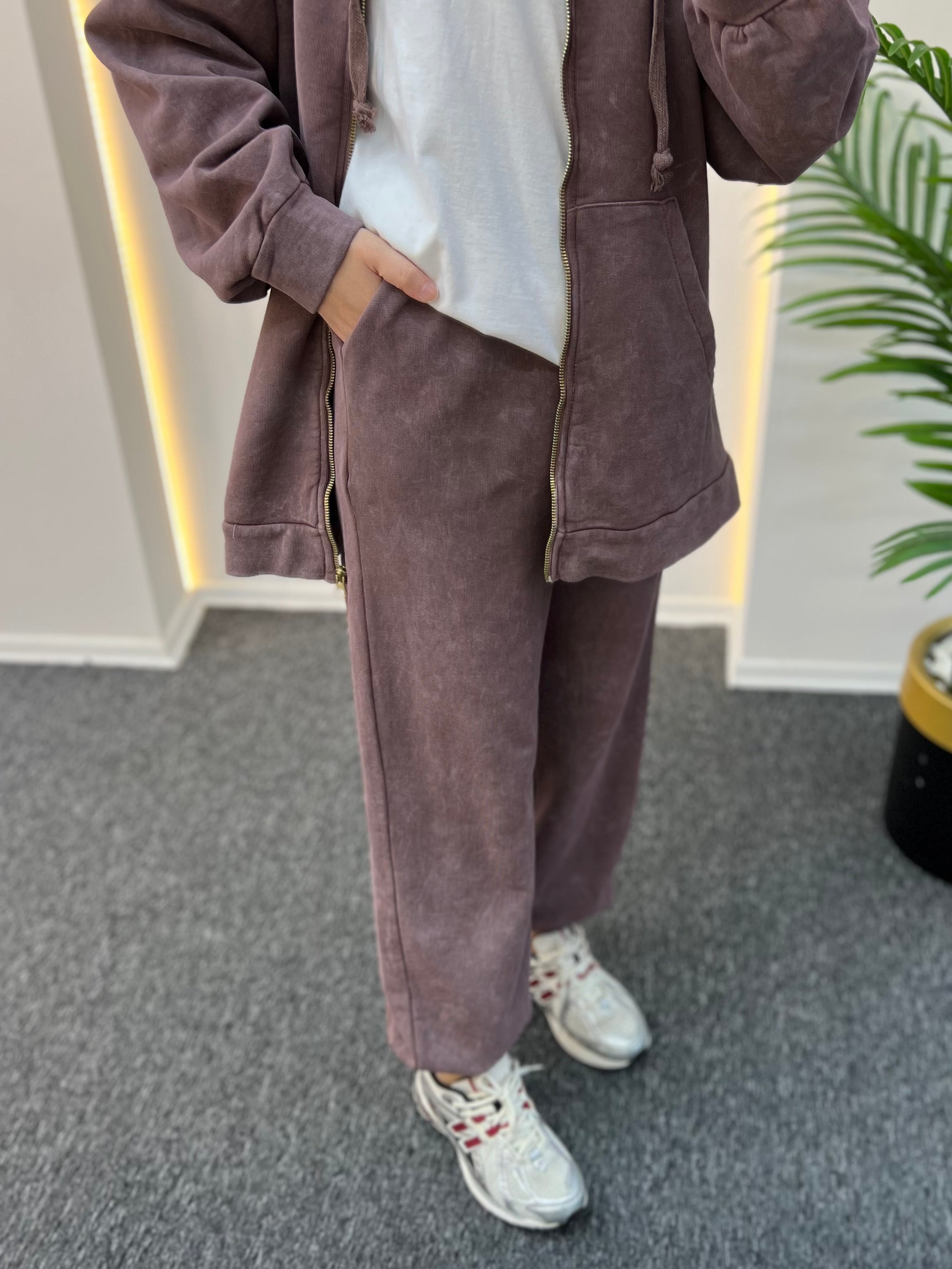 Lora Batik Desen Fermuarlı Eşofman Takımı