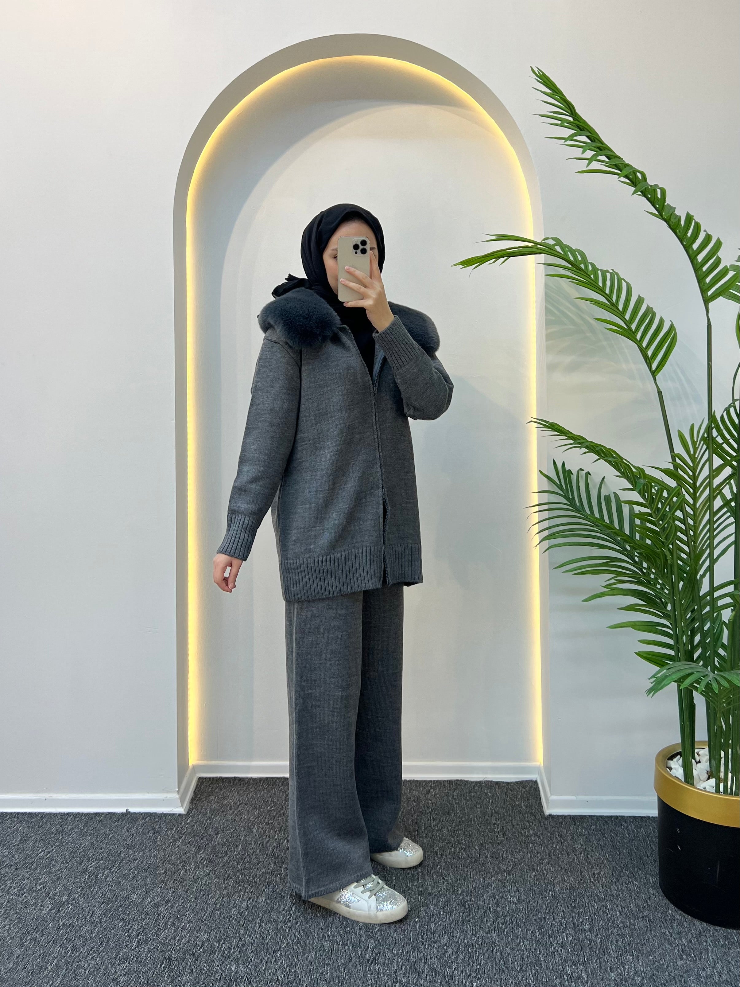 Monica Kürklü Triko Takım