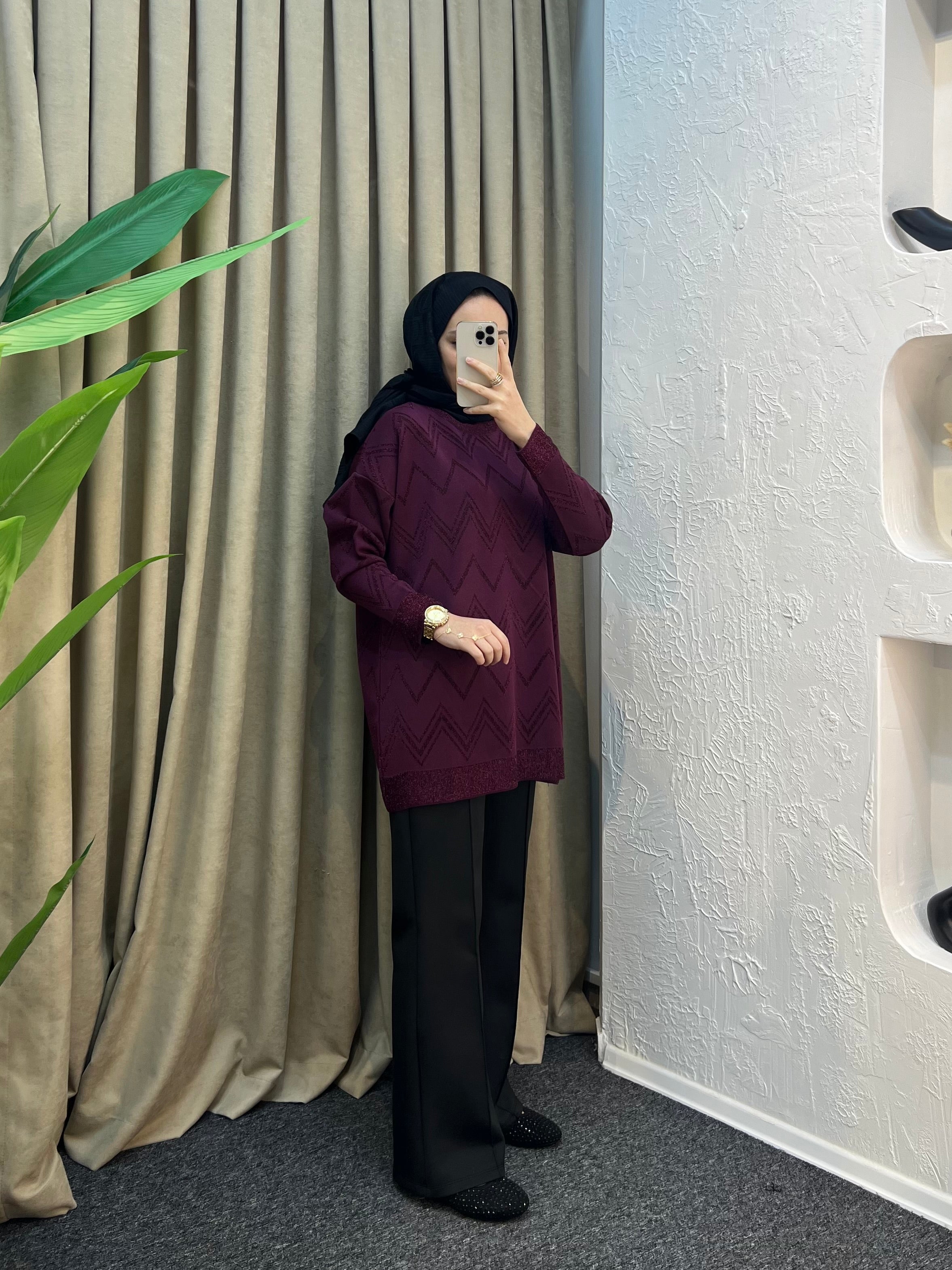 Natali Simli Merserize Tunik