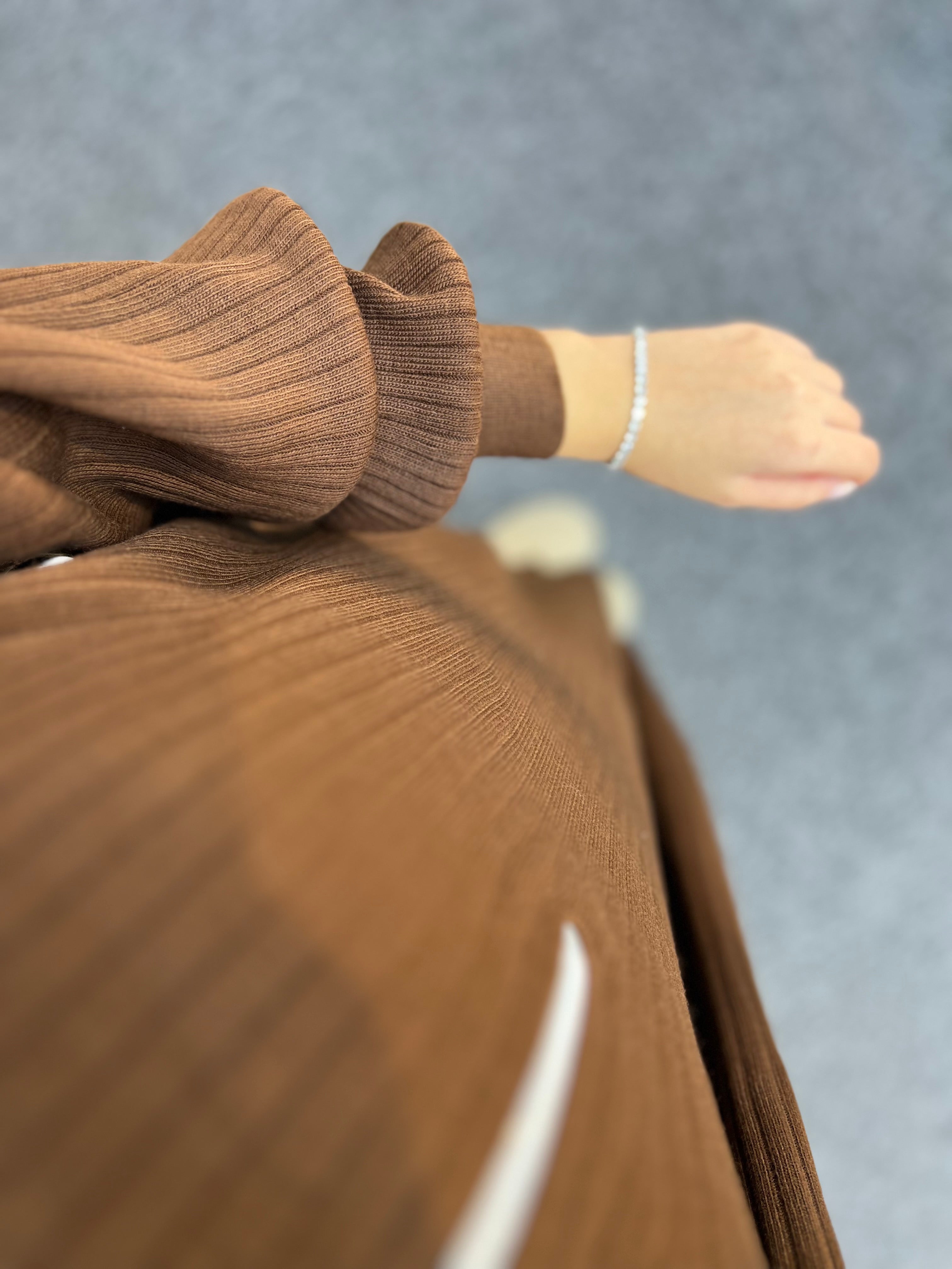 Fermuarlı Triko Elbise