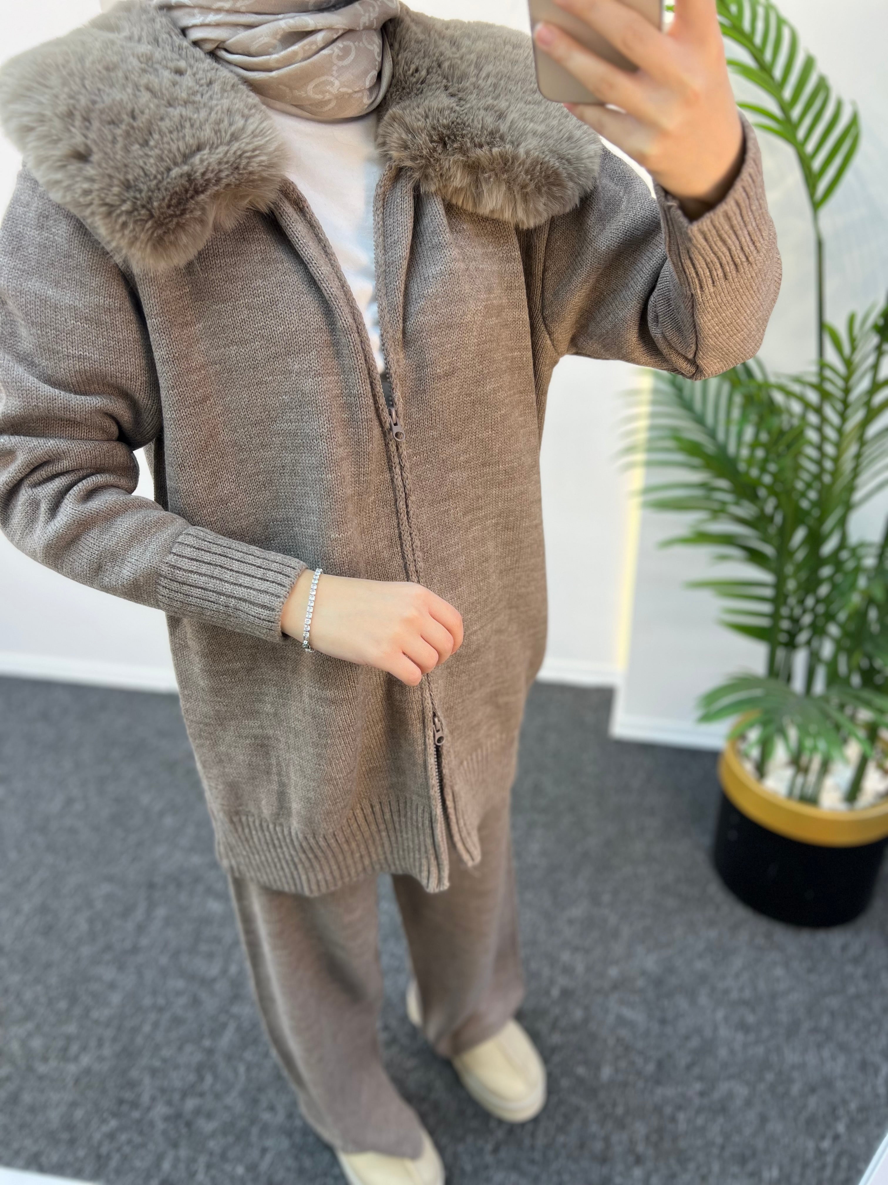 Monica Kürklü Triko Takım