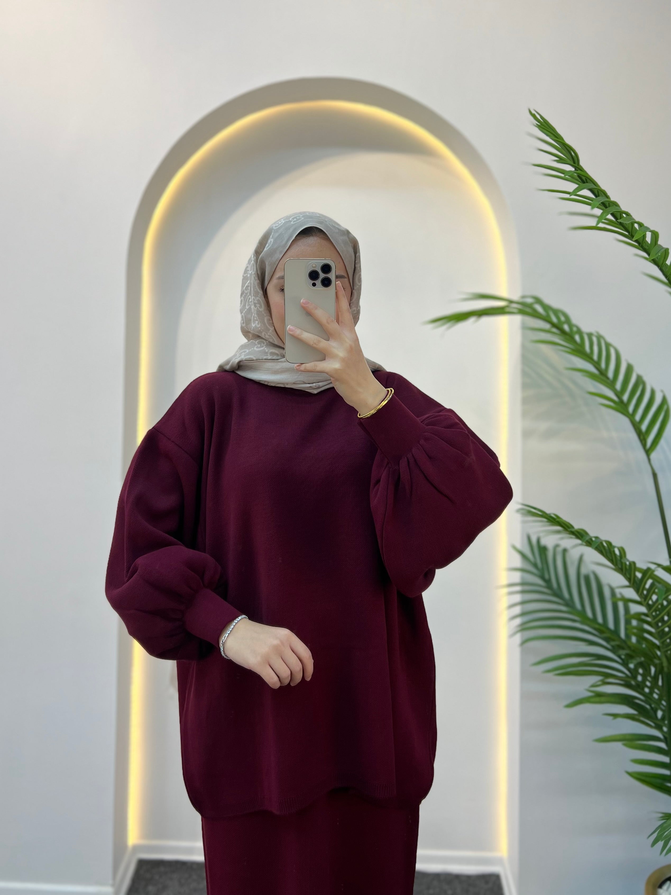 Roza Etekli Triko Takım