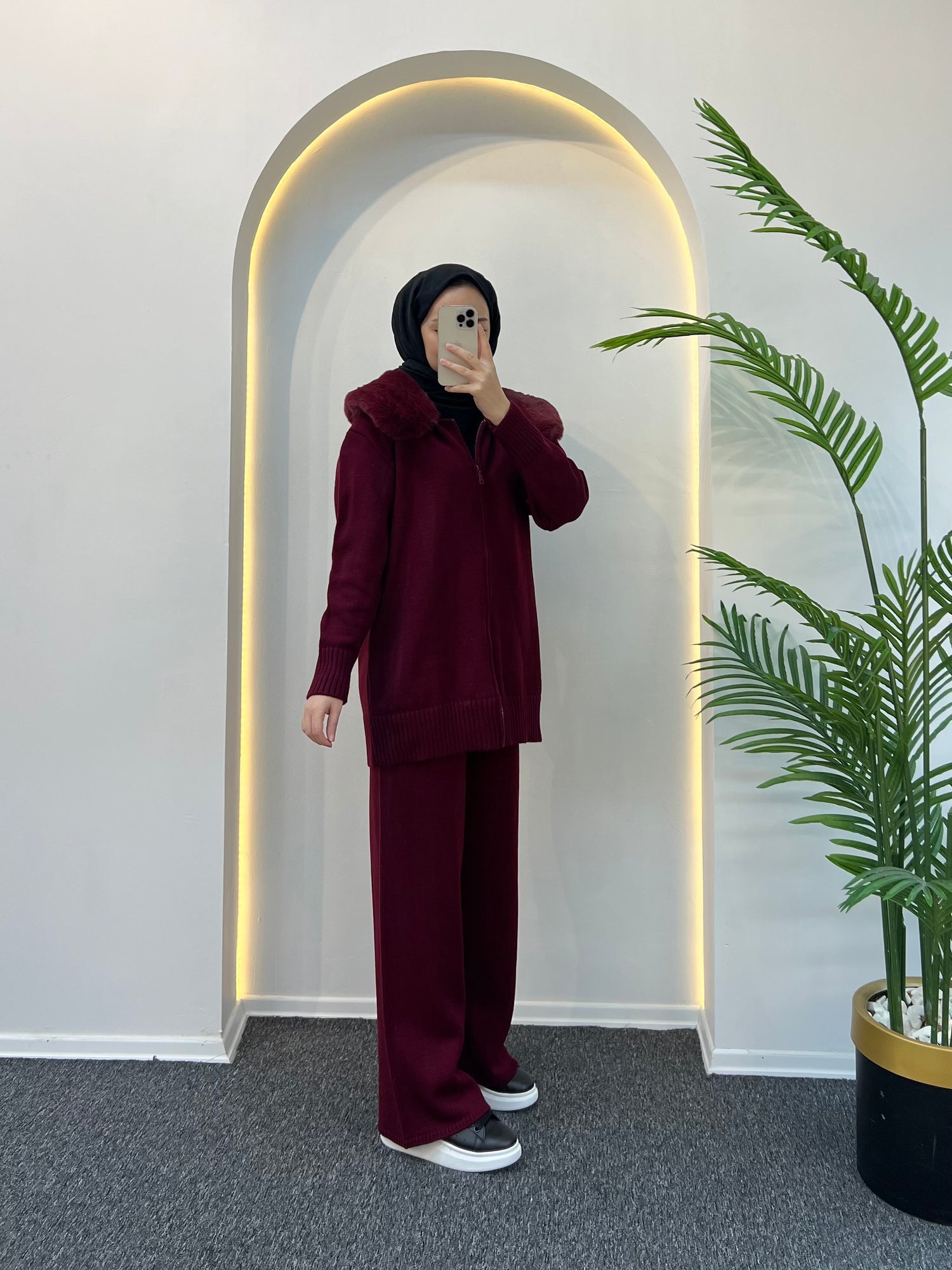 Monica Kürklü Triko Takım