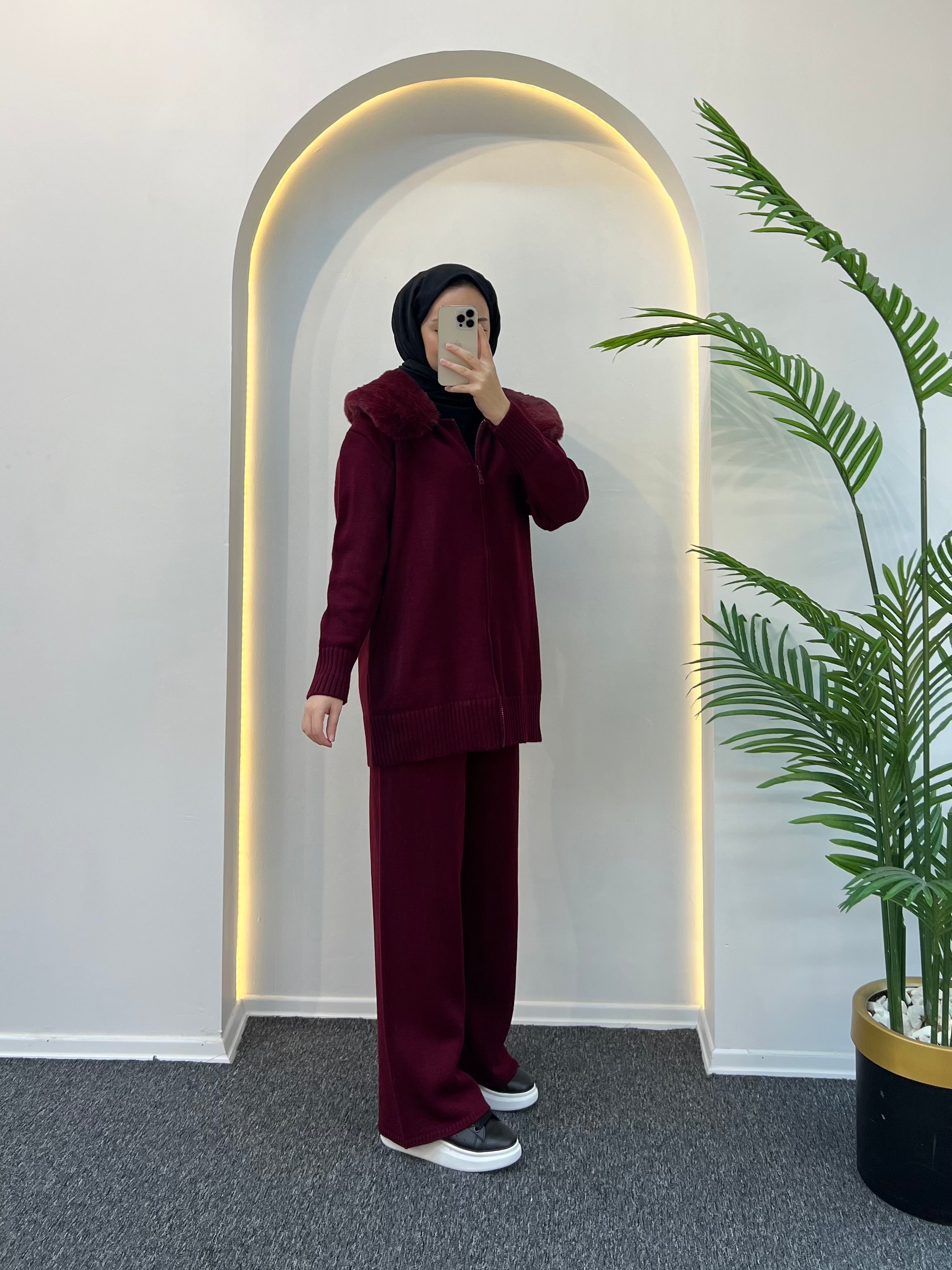 Monica Kürklü Triko Takım