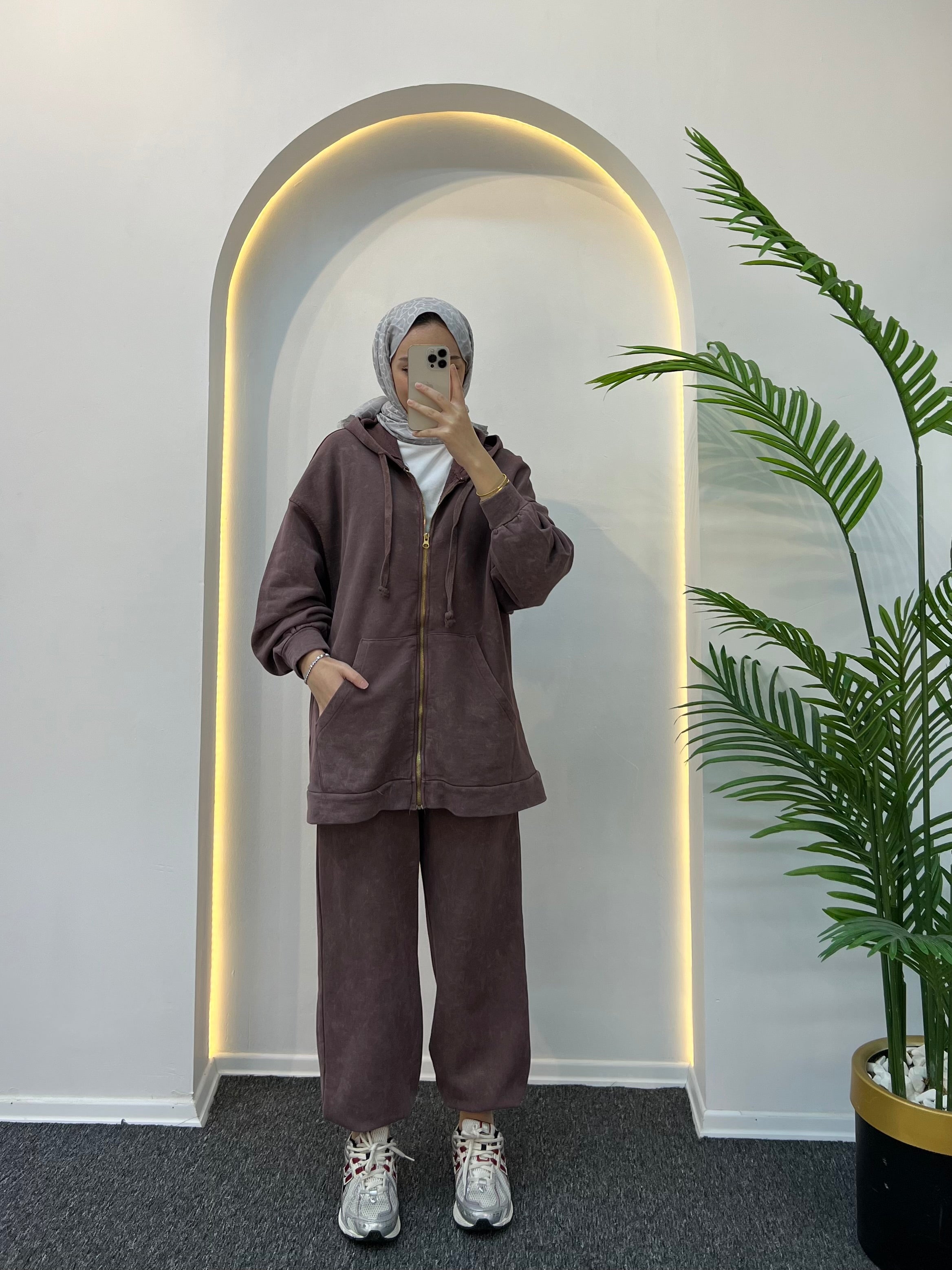 Lora Batik Desen Fermuarlı Eşofman Takımı