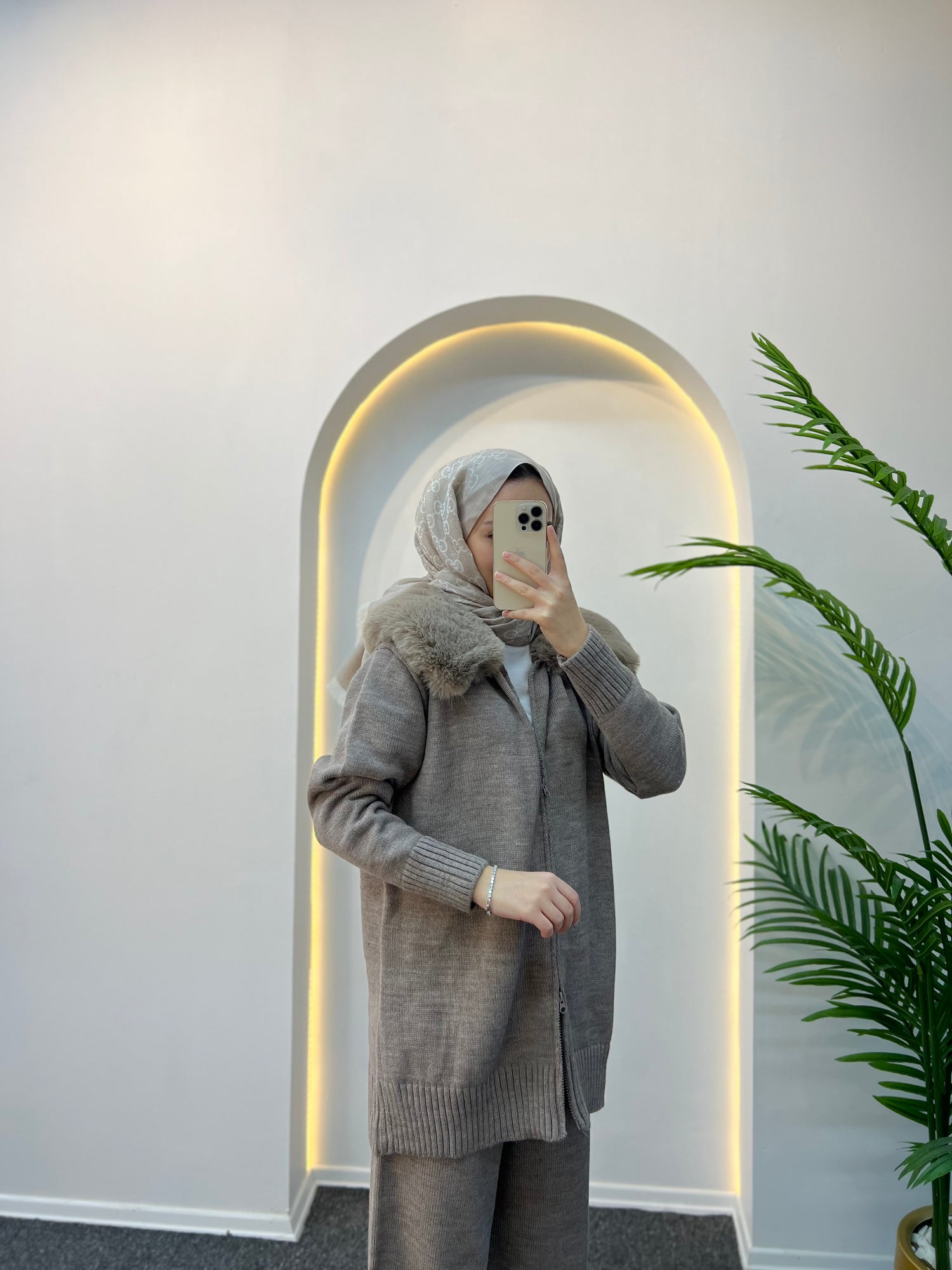 Monica Kürklü Triko Takım