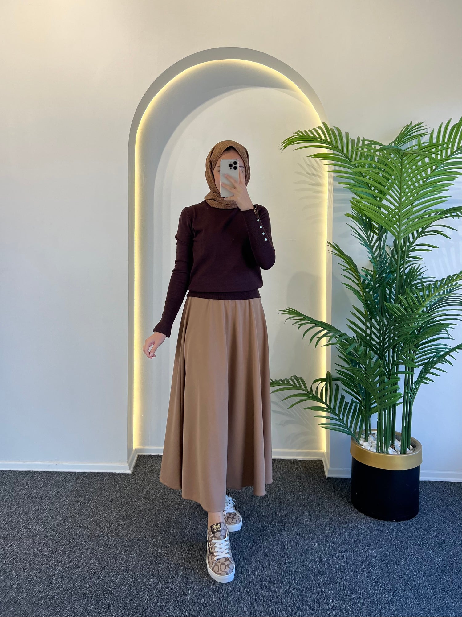 Likralı Krep Etek