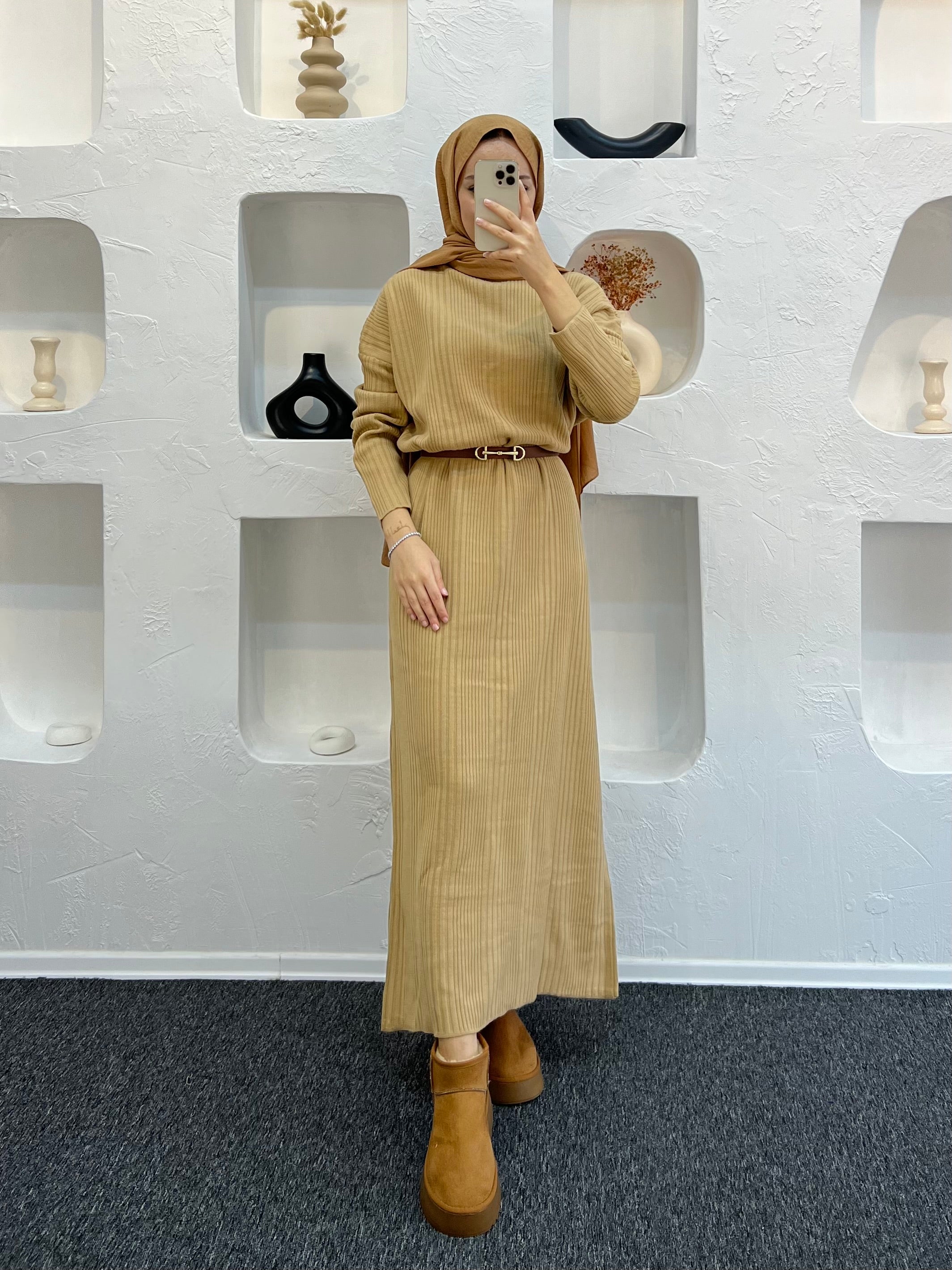 Fitilli Triko Elbise