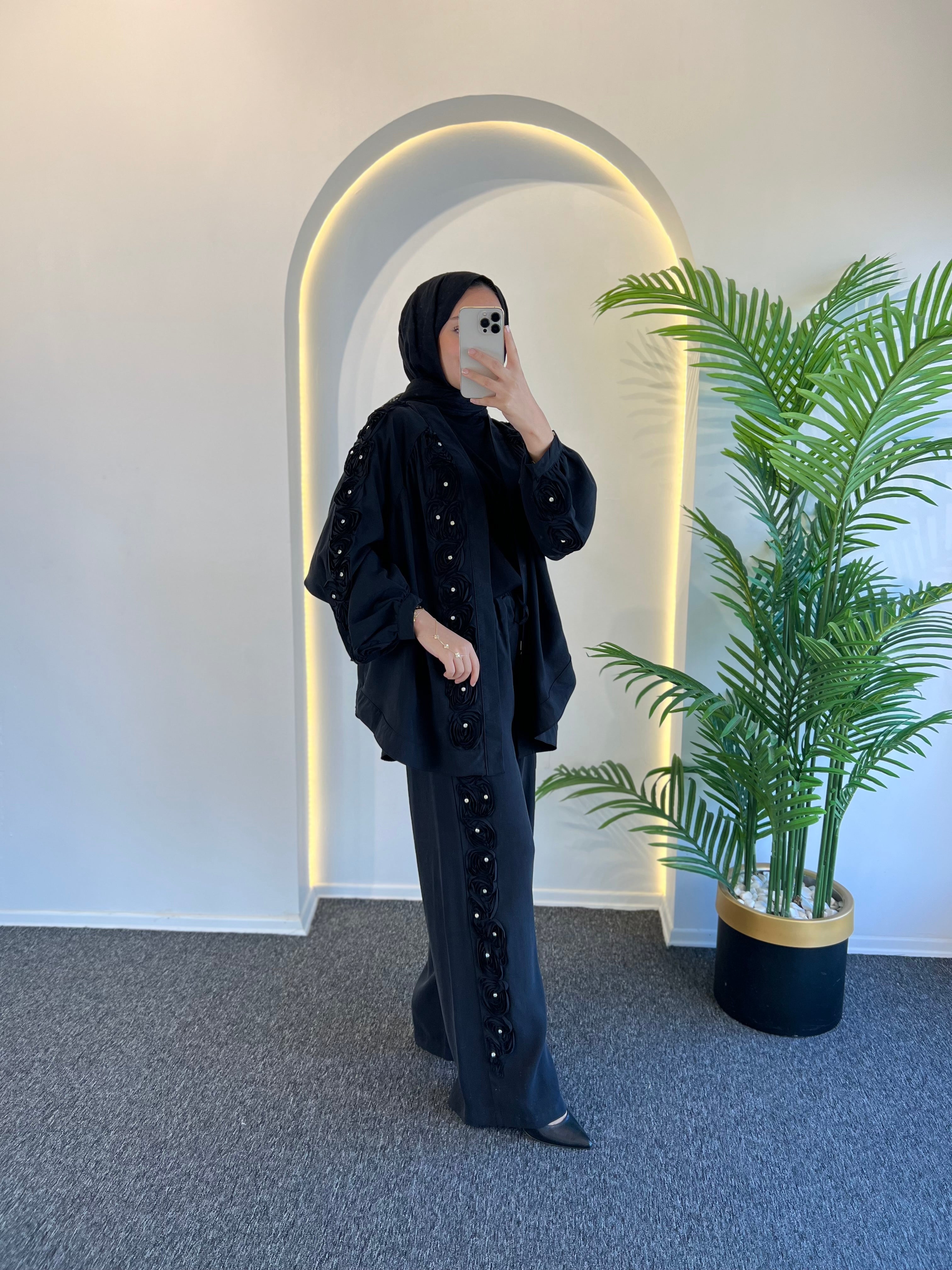 Taşlı Çiçek Pantolon