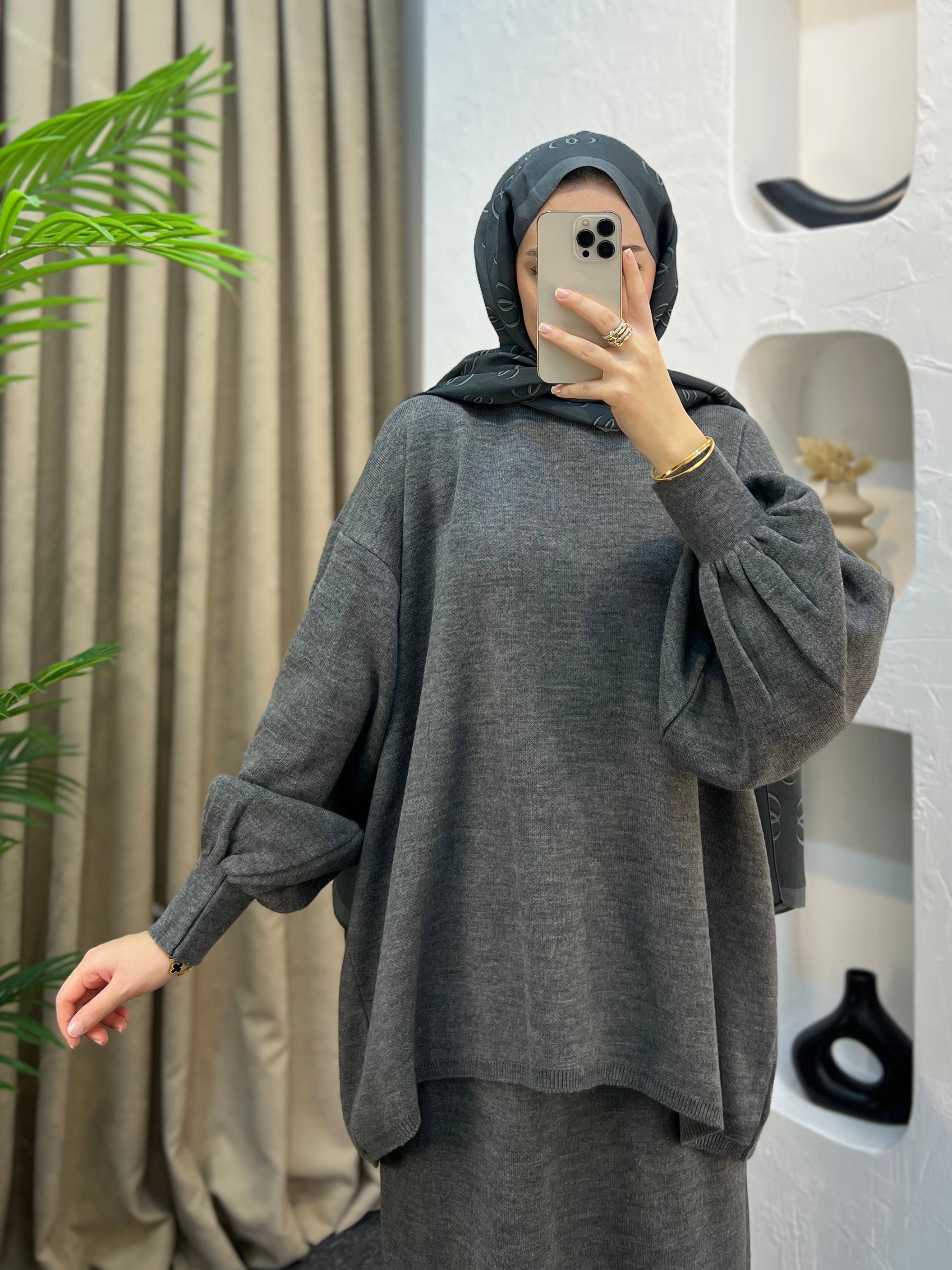 Roza Etekli Triko Takım