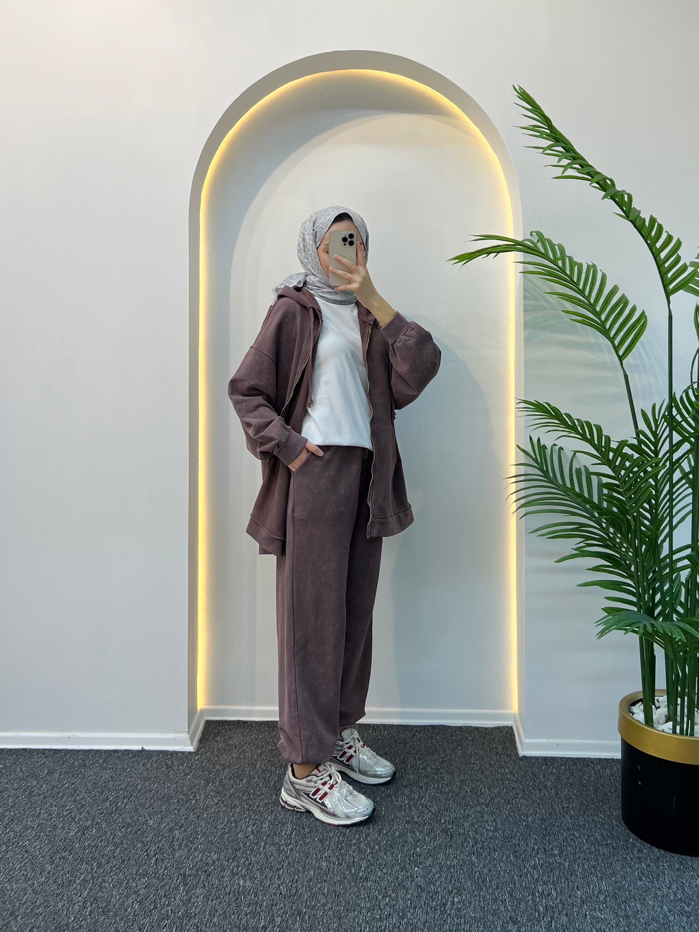 Lora Batik Desen Fermuarlı Eşofman Takımı