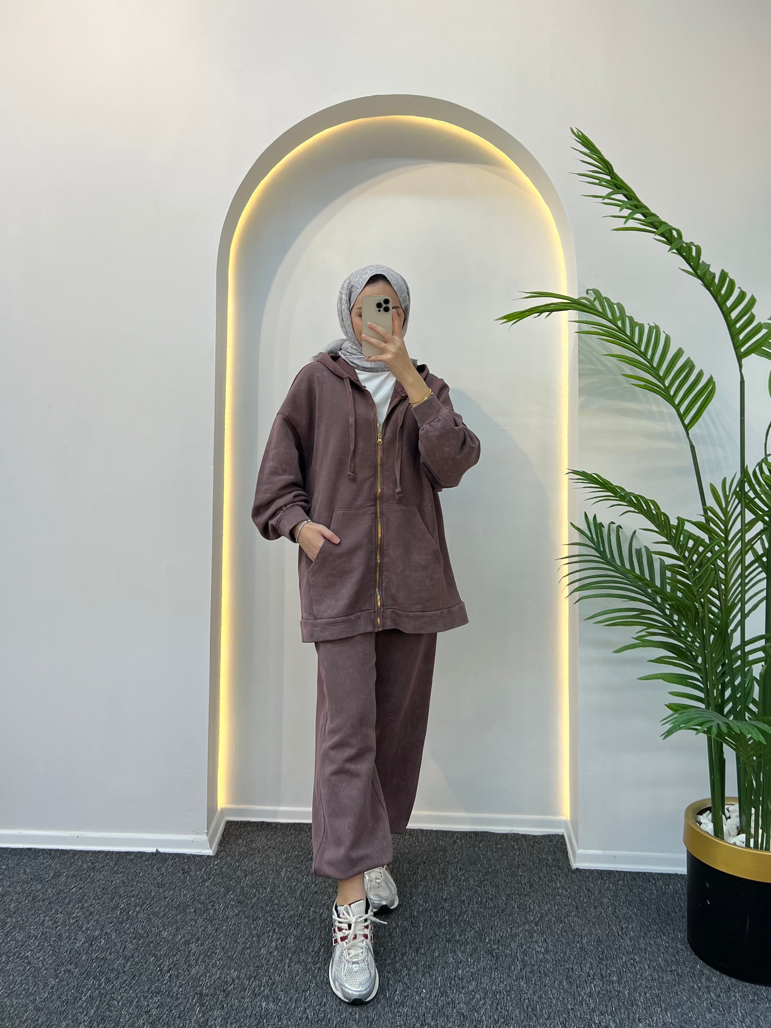 Lora Batik Desen Fermuarlı Eşofman Takımı