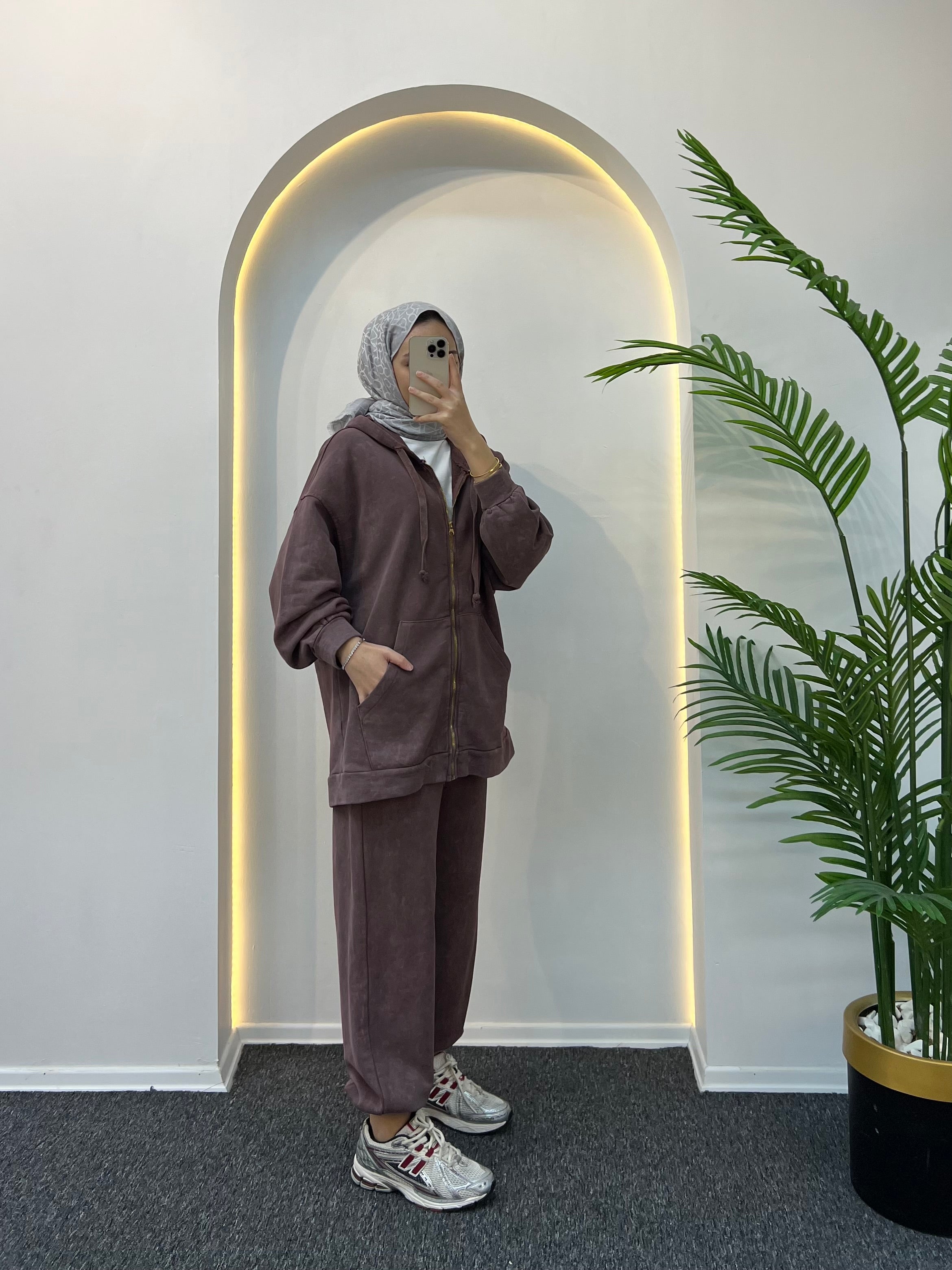 Lora Batik Desen Fermuarlı Eşofman Takımı