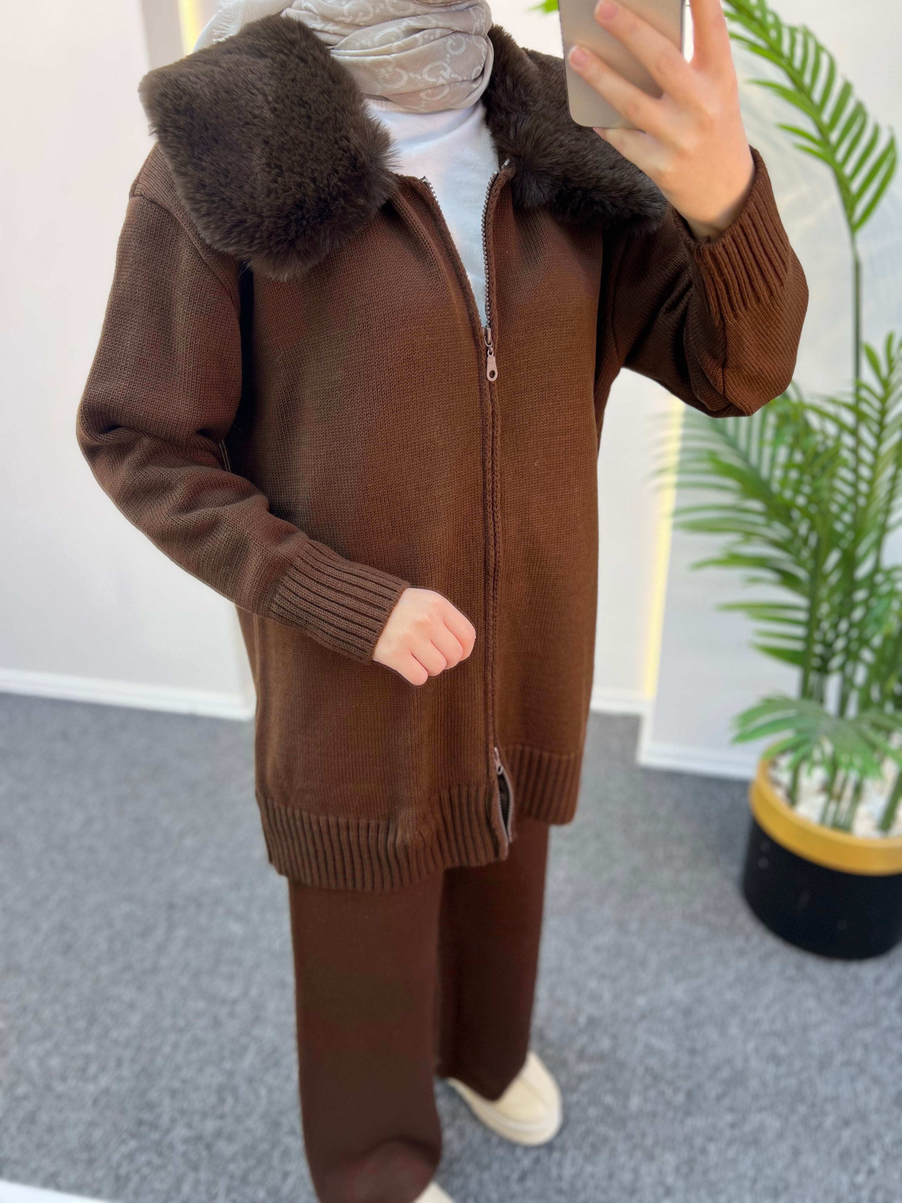 Monica Kürklü Triko Takım