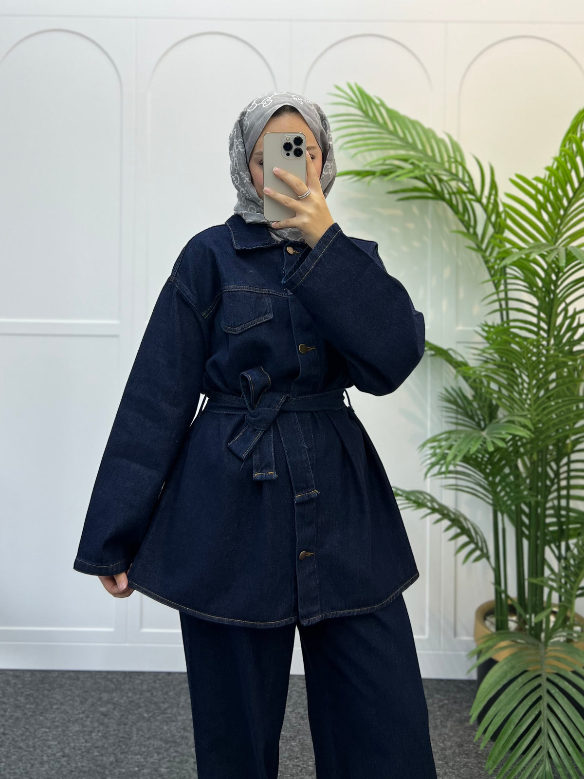 Sove Kemerli Denim Takım 62805