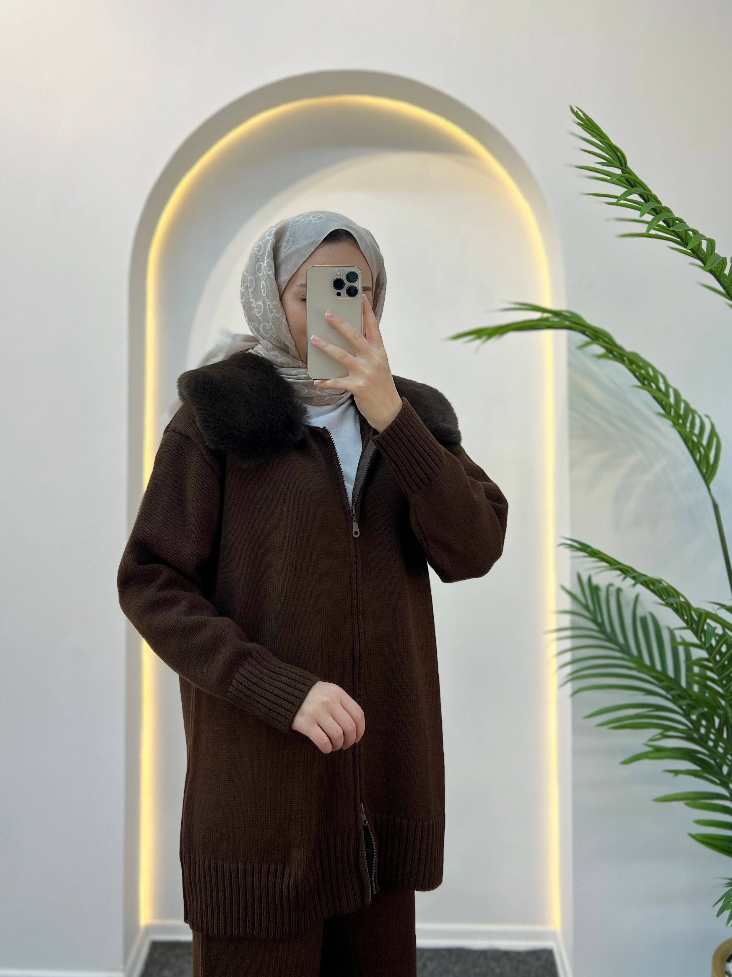 Monica Kürklü Triko Takım