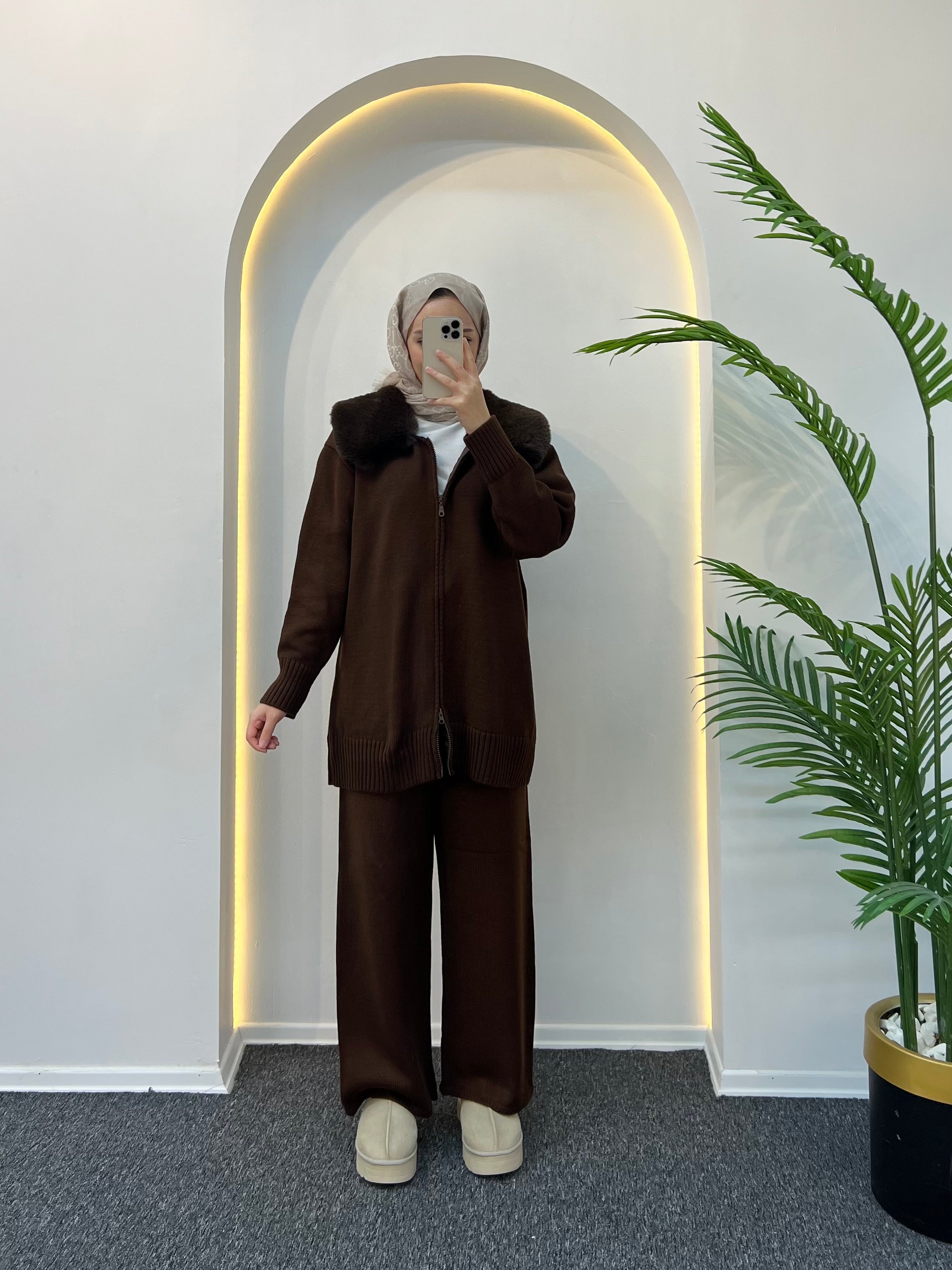 Monica Kürklü Triko Takım