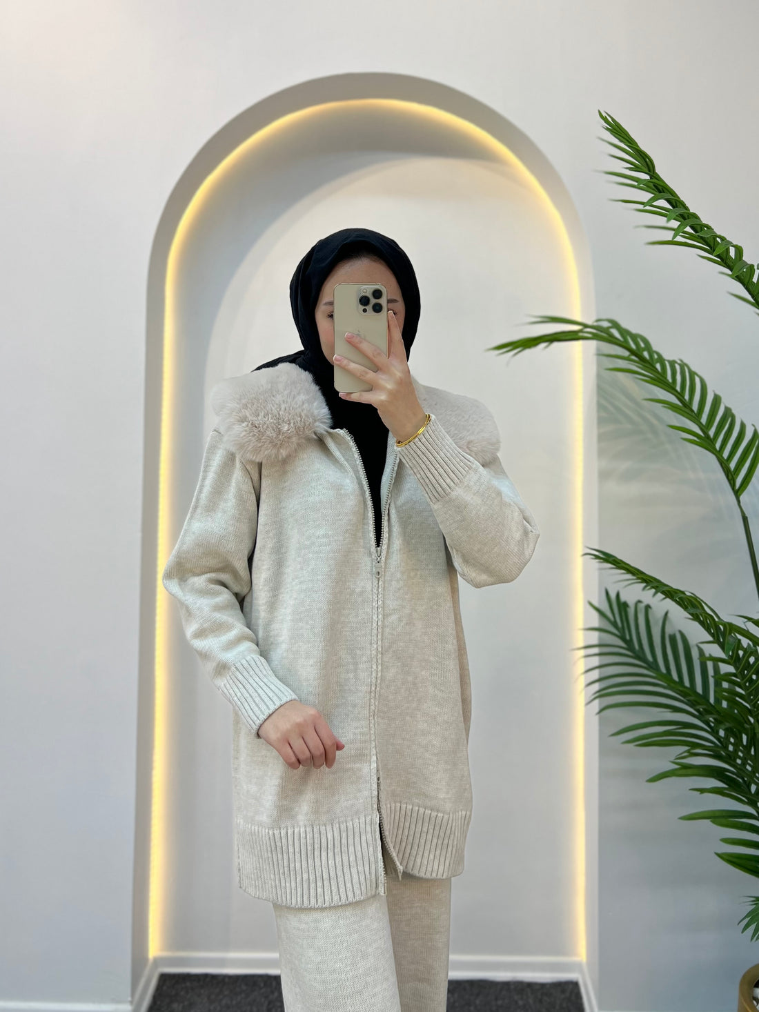 Monica Kürklü Triko Takım