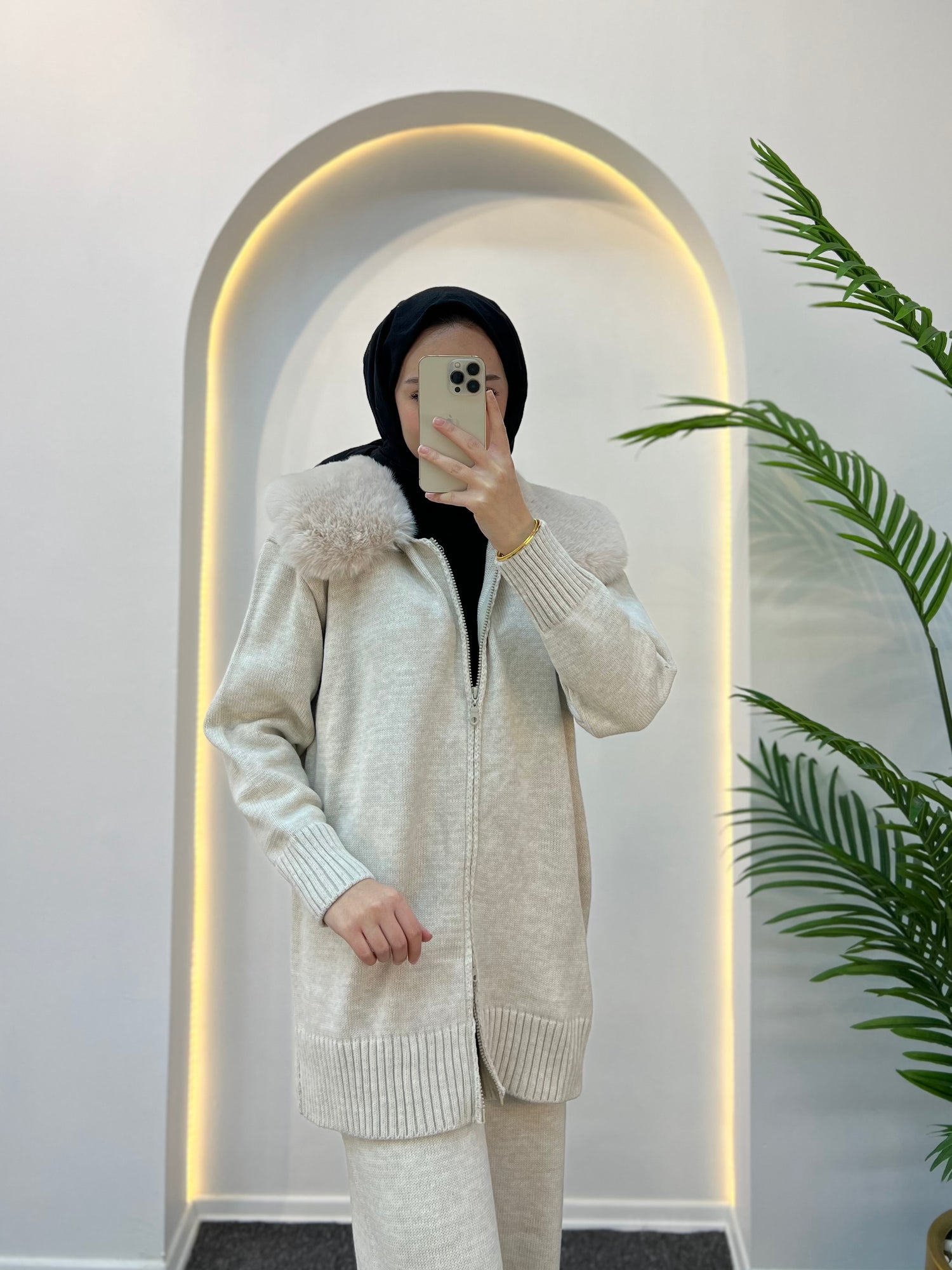 Monica Kürklü Triko Takım