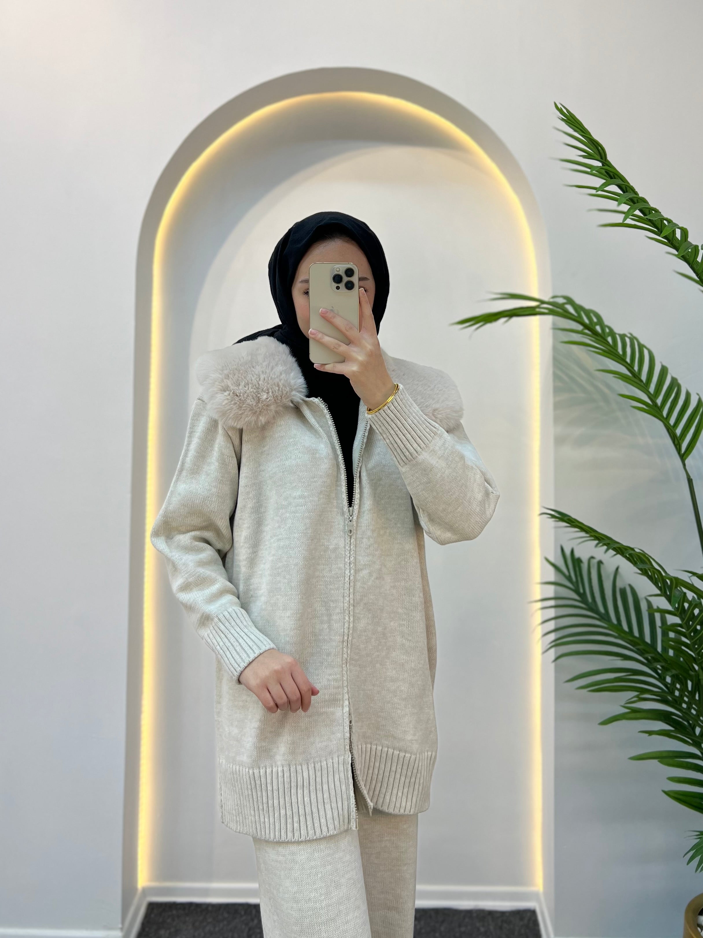 Monica Kürklü Triko Takım