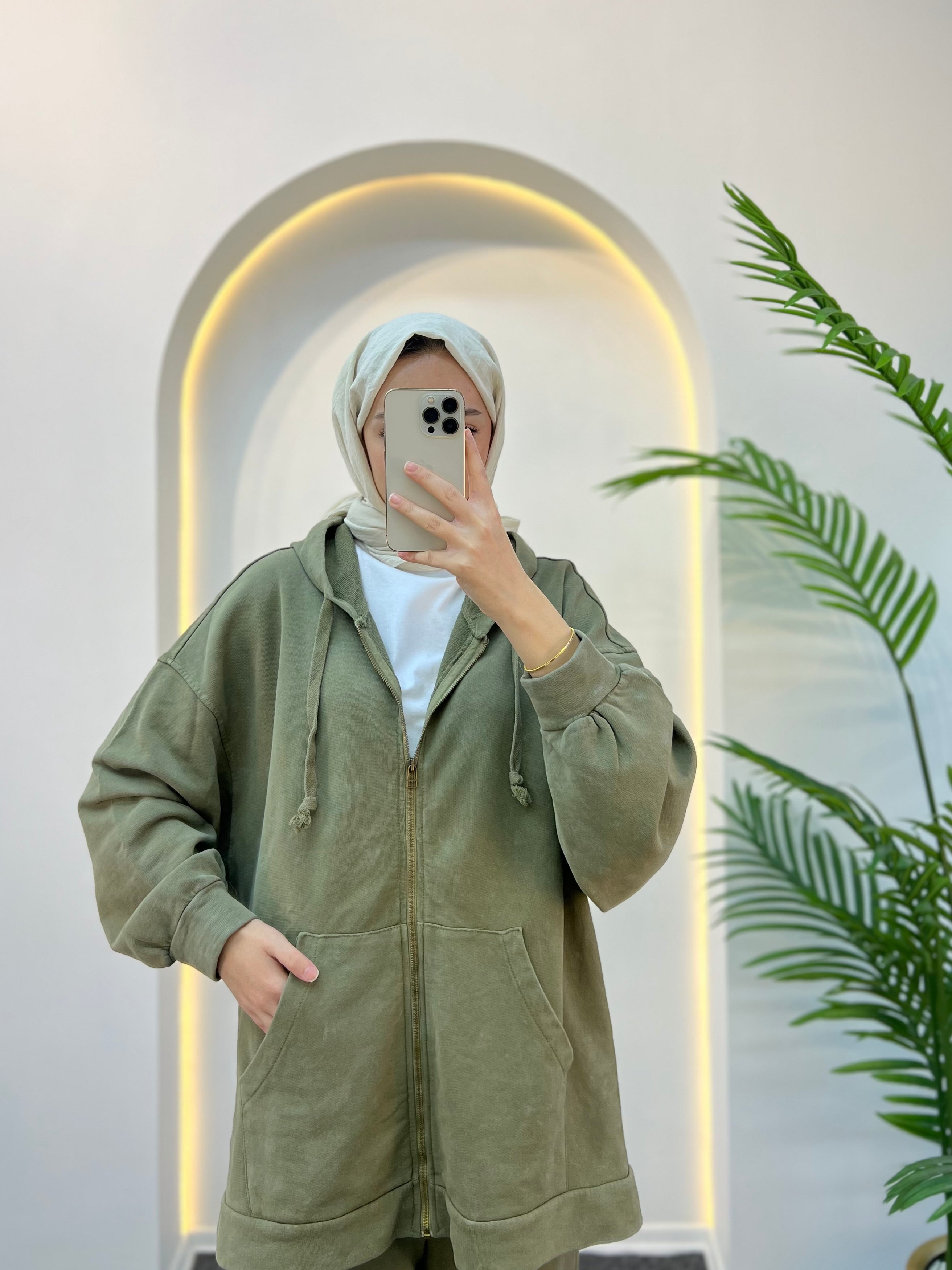 Lora Batik Desen Fermuarlı Eşofman Takımı