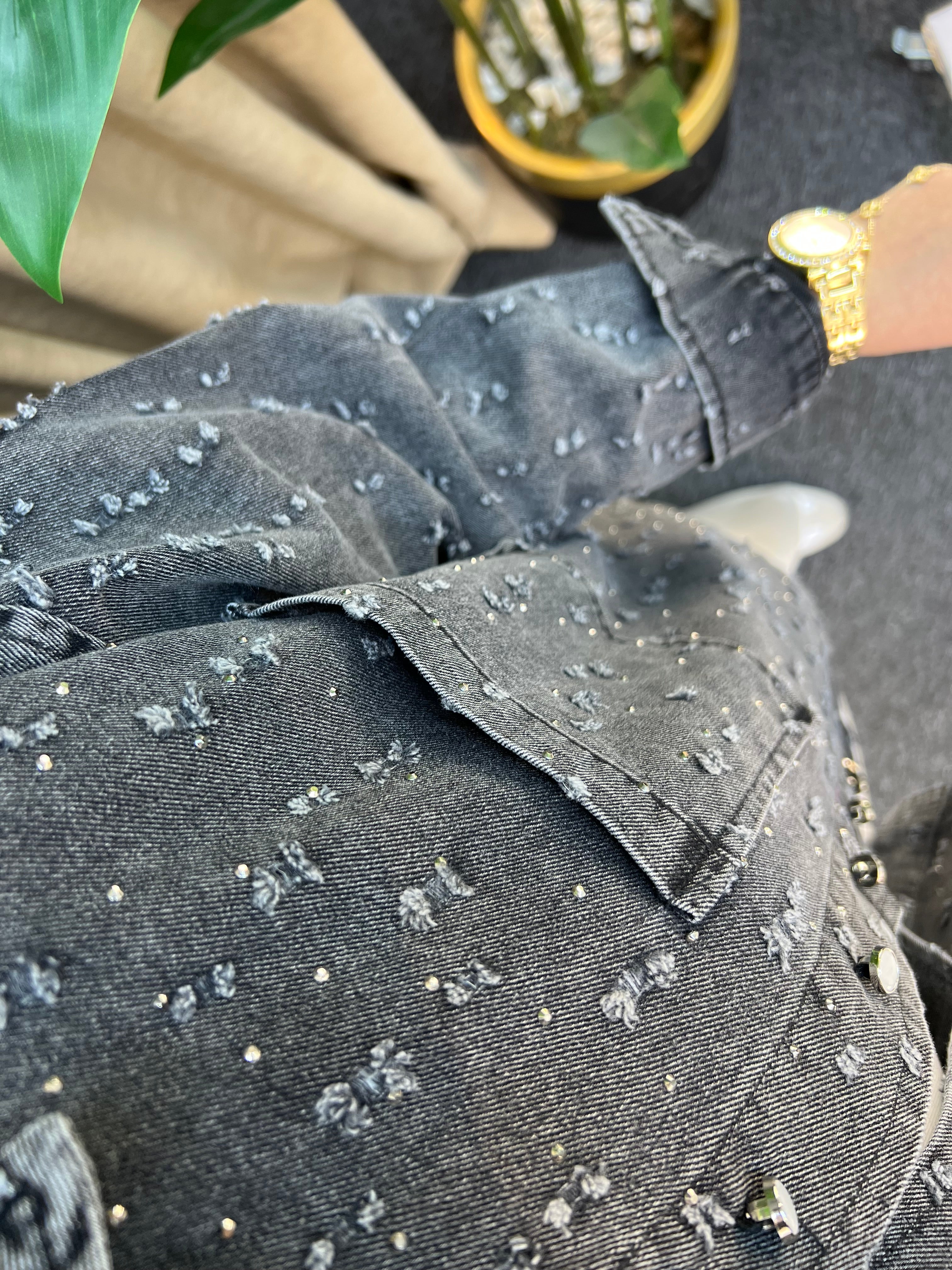 Ola Taşlı Kot Ceket