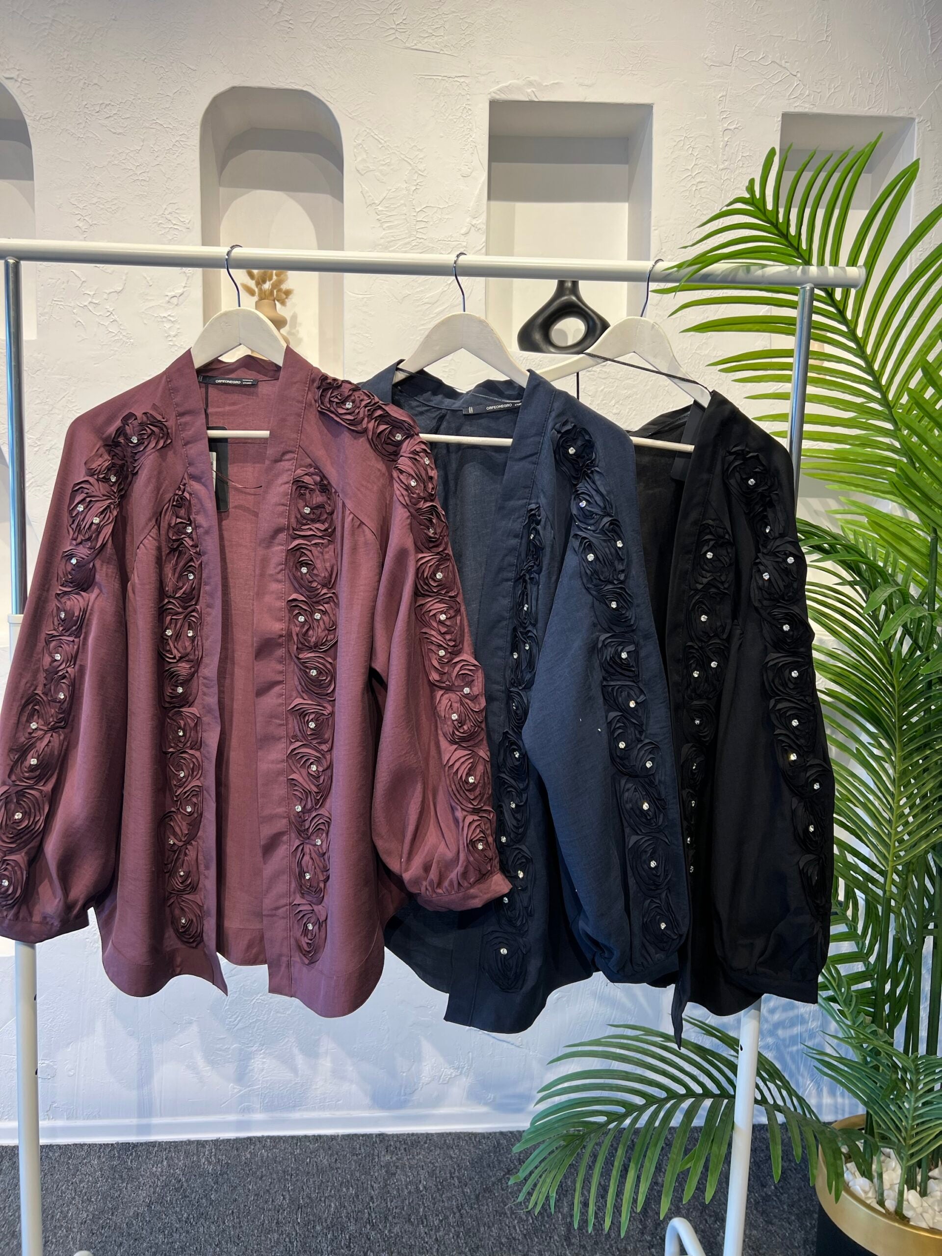 Taşlı Çiçek Kimono