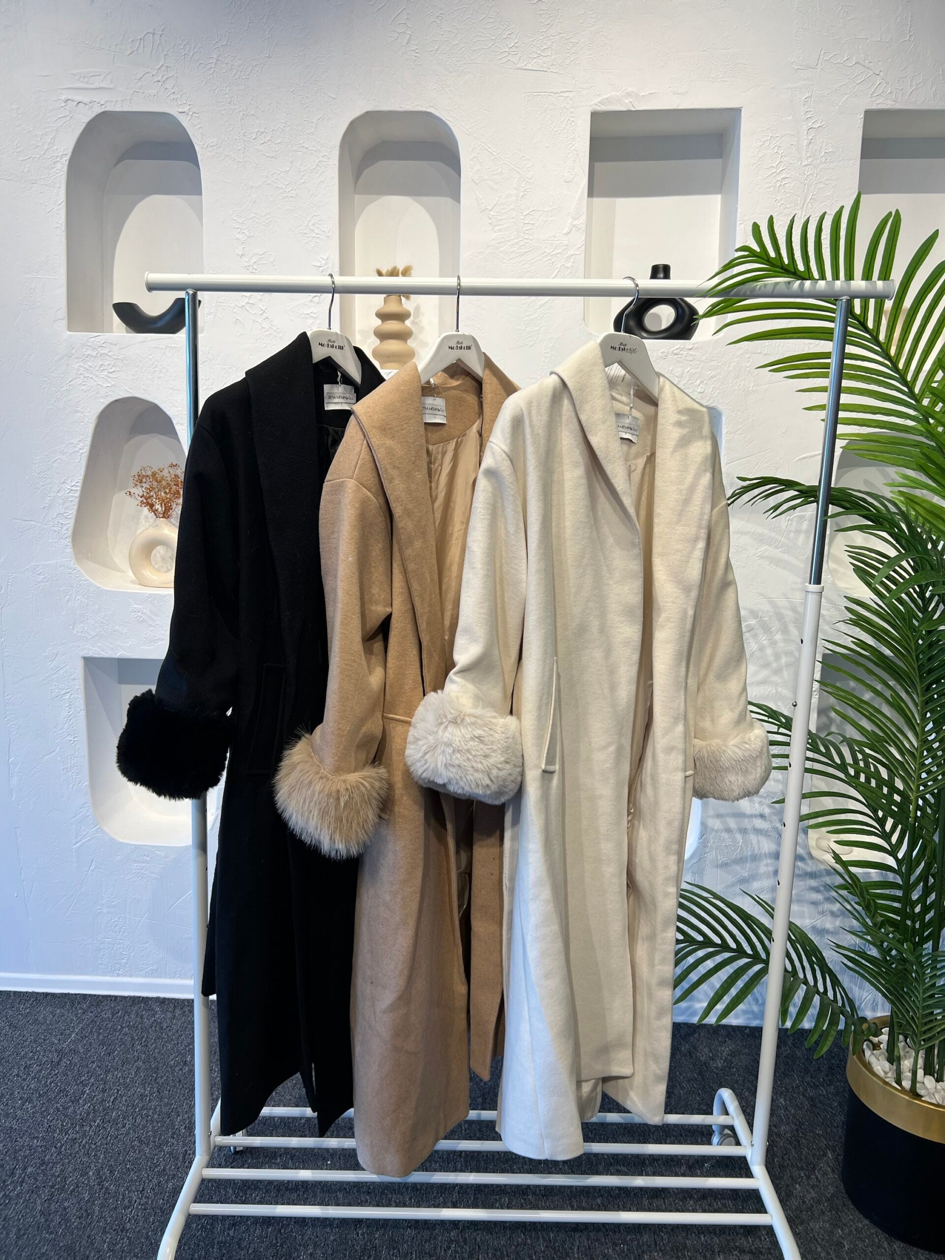 Luna Kürklü Kaşe Kaban