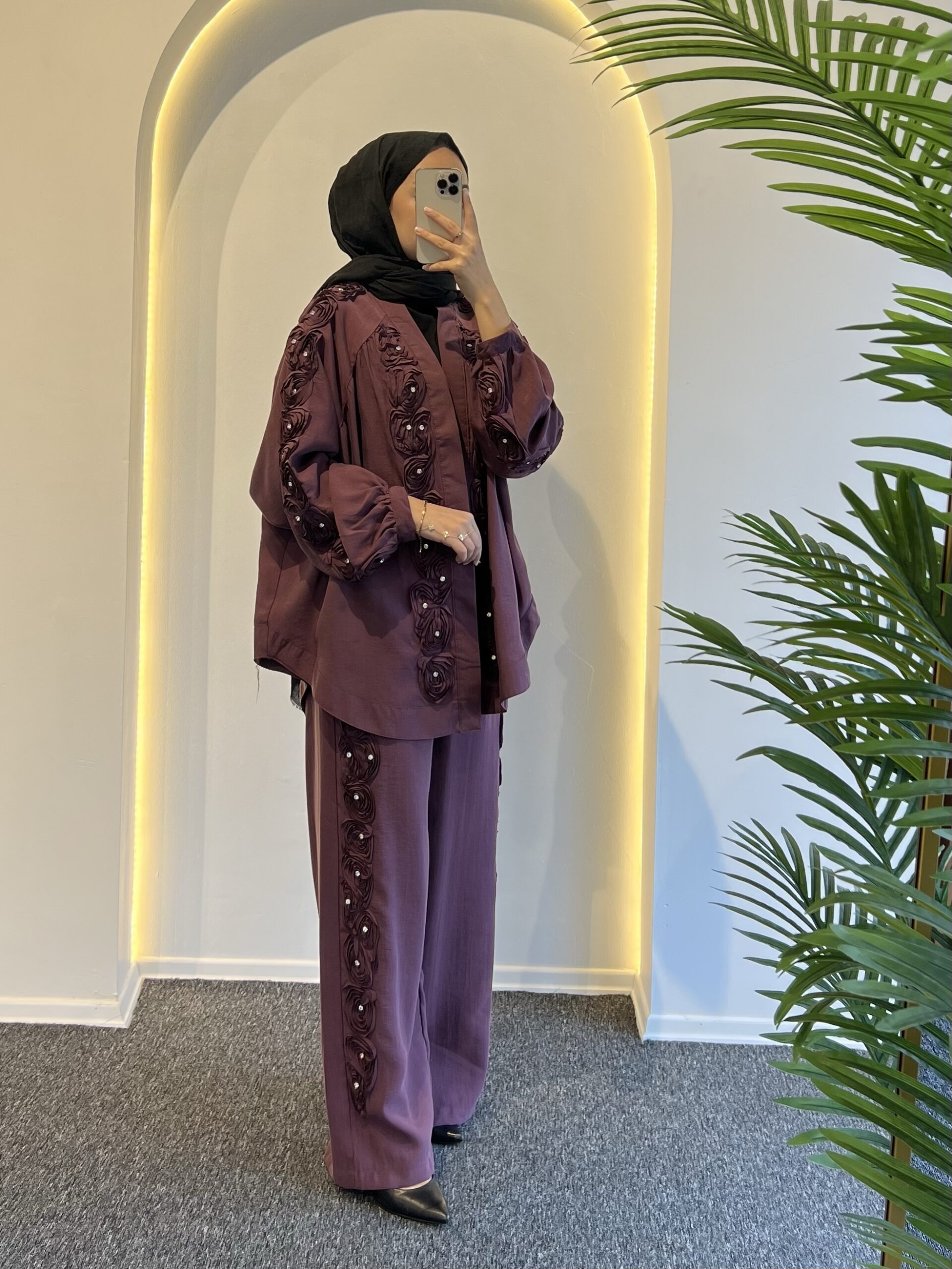 Taşlı Çiçek Kimono
