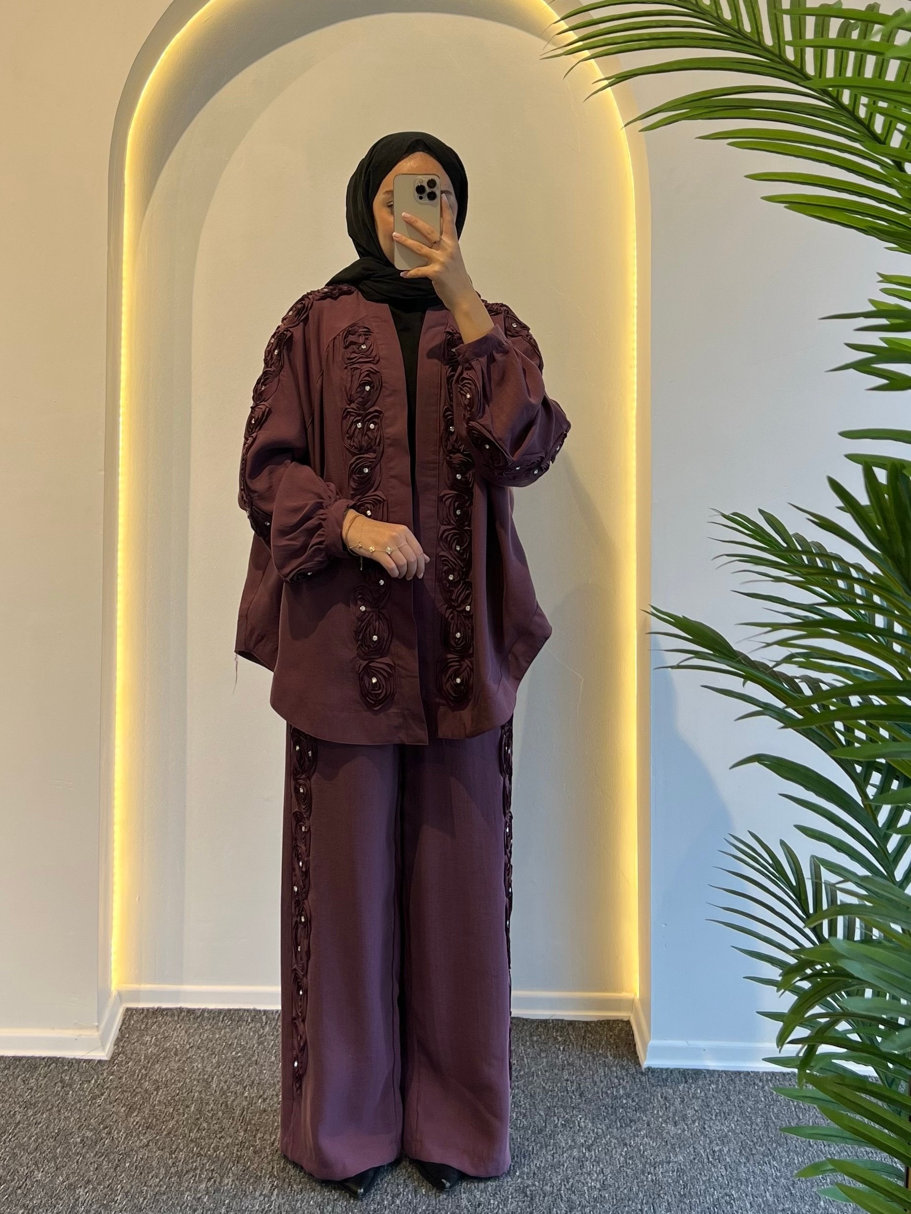 Taşlı Çiçek Kimono