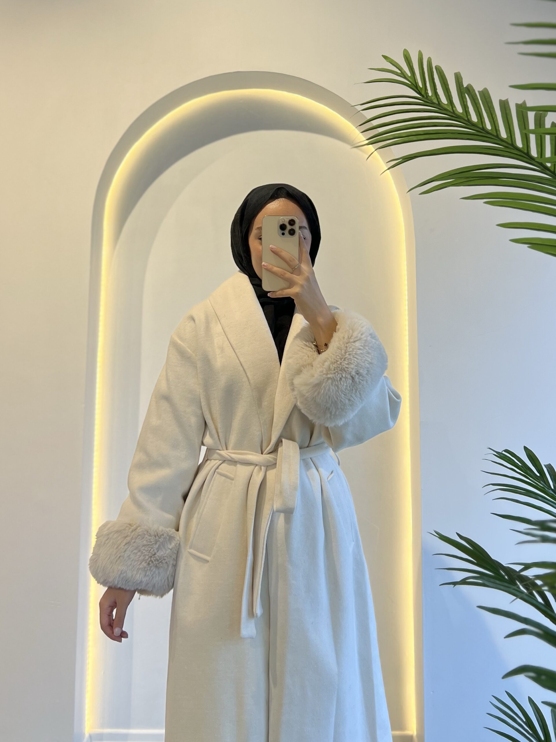 Luna Kürklü Kaşe Kaban