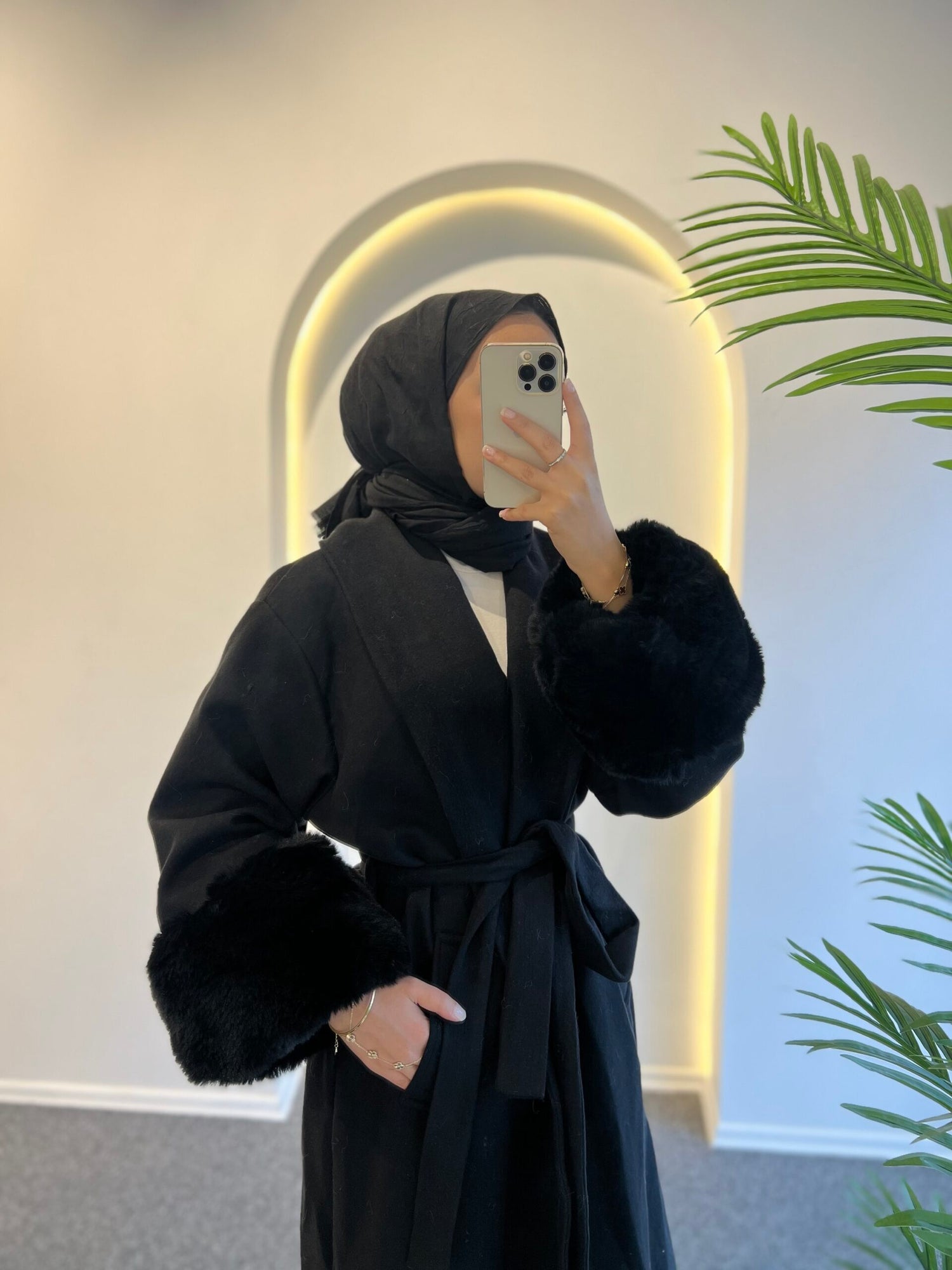 Luna Kürklü Kaşe Kaban