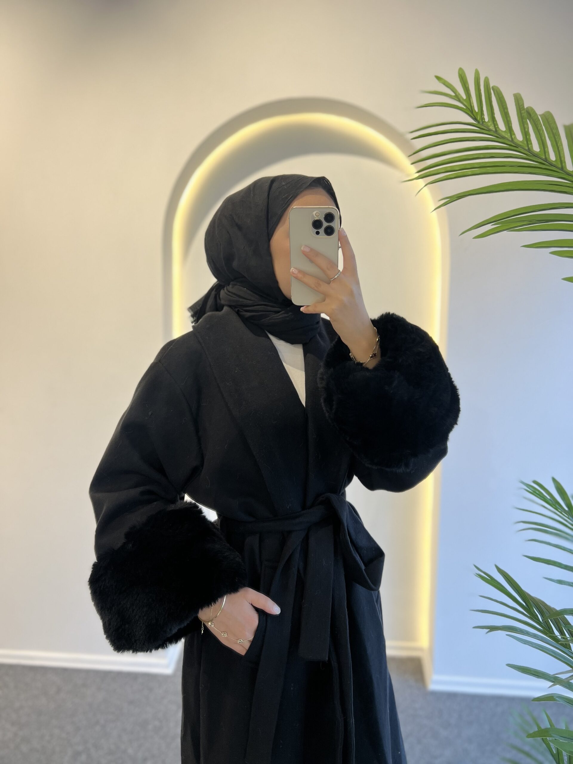 Luna Kürklü Kaşe Kaban