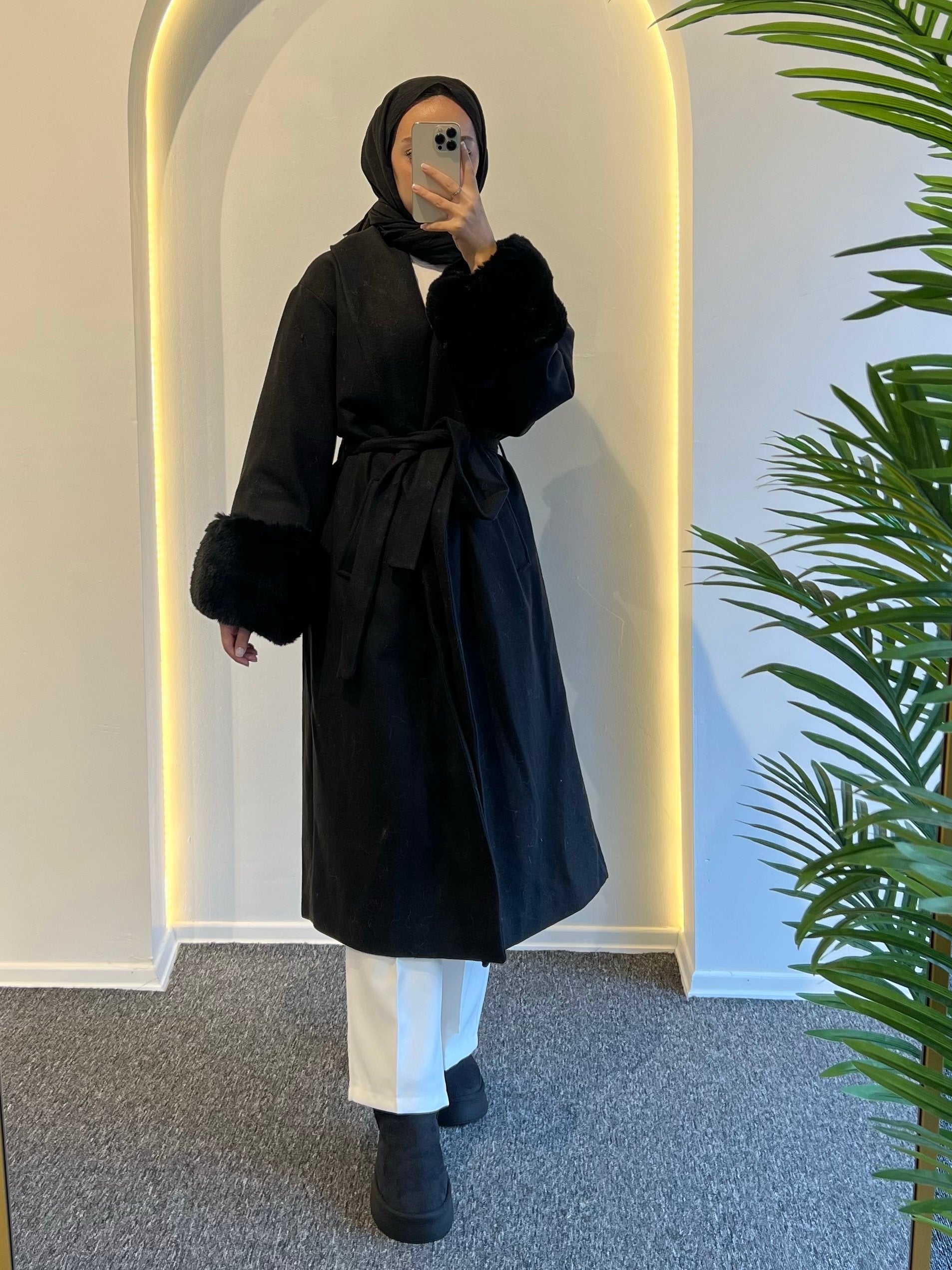 Luna Kürklü Kaşe Kaban