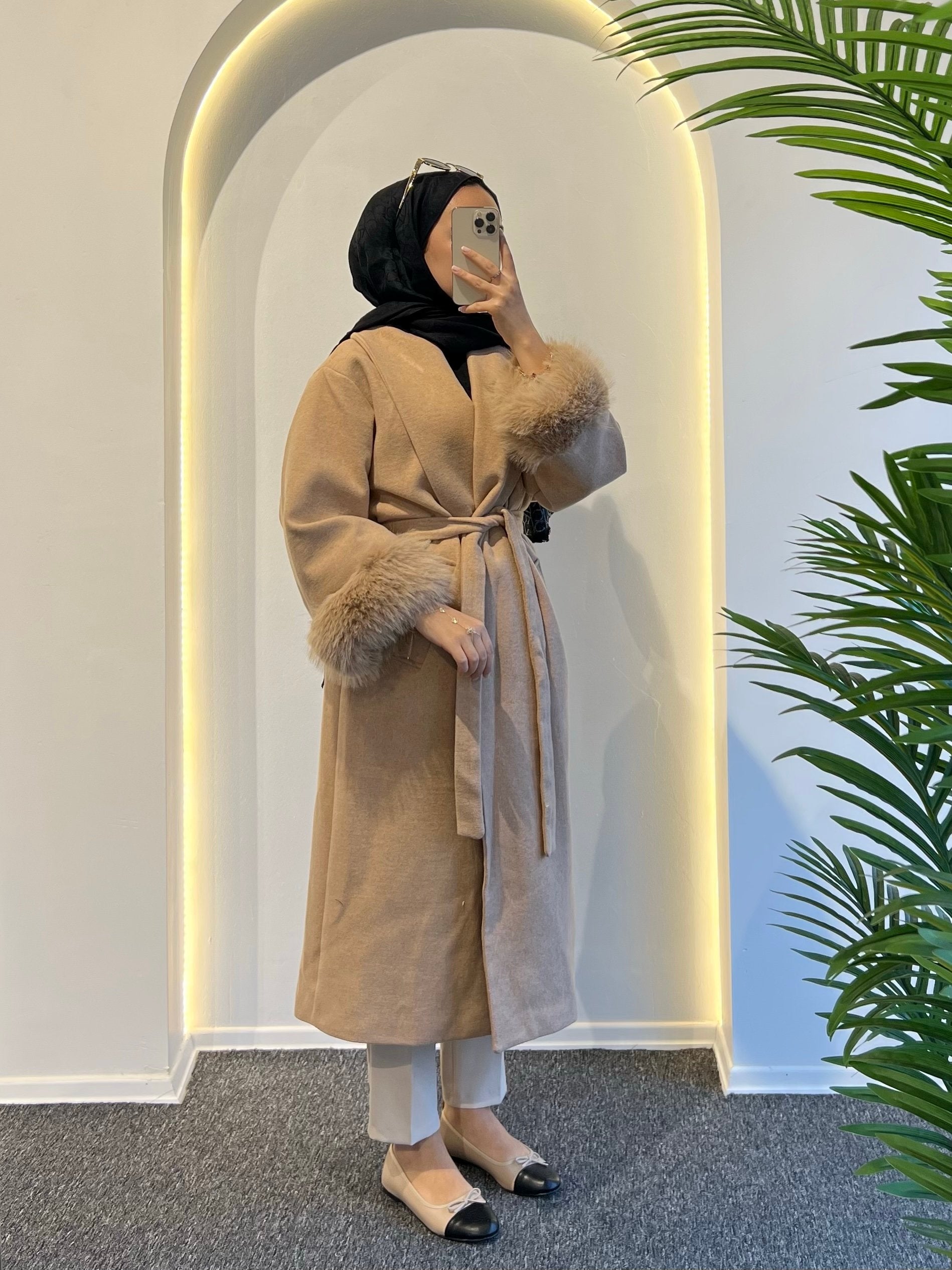 Luna Kürklü Kaşe Kaban