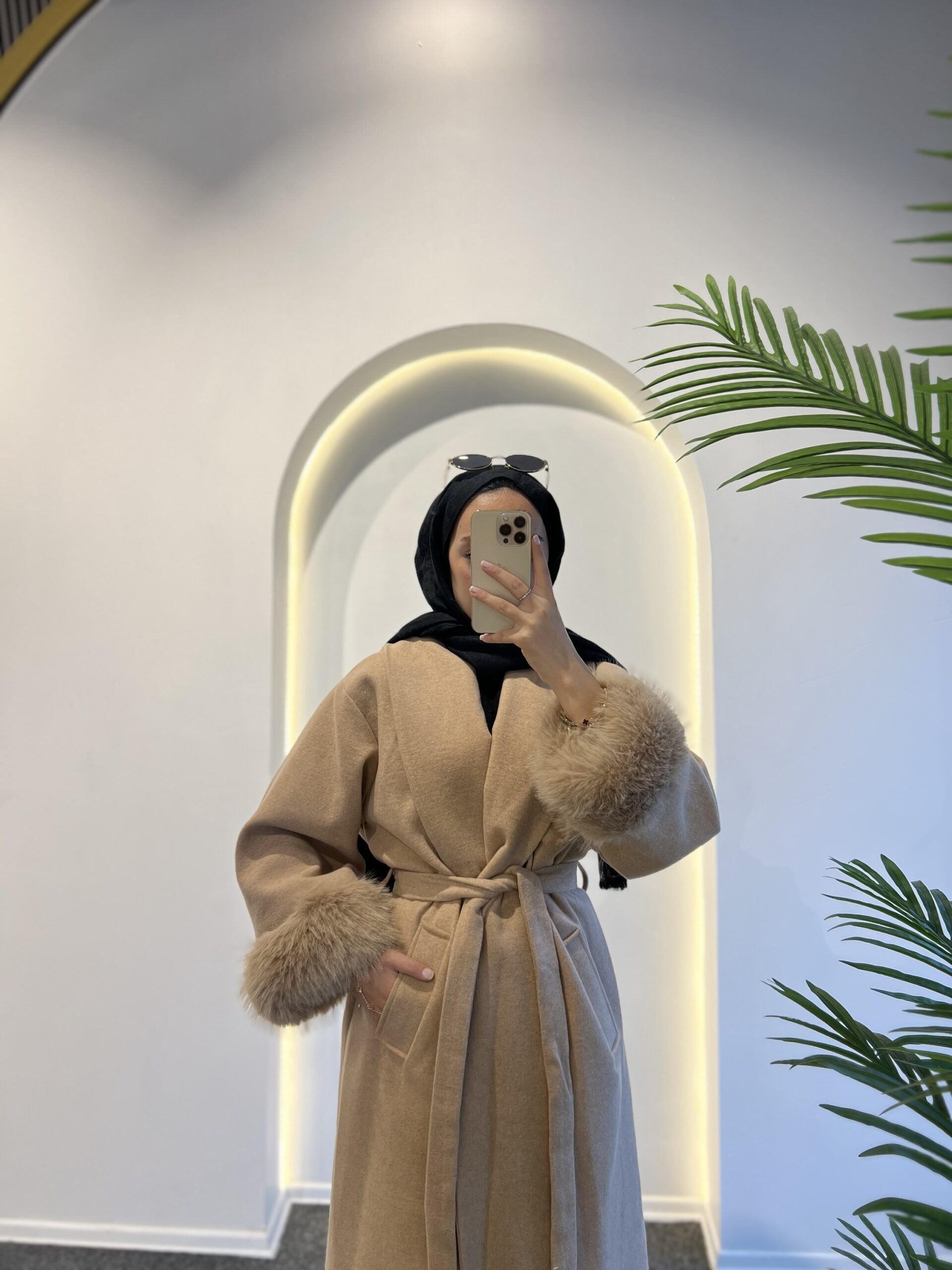 Luna Kürklü Kaşe Kaban