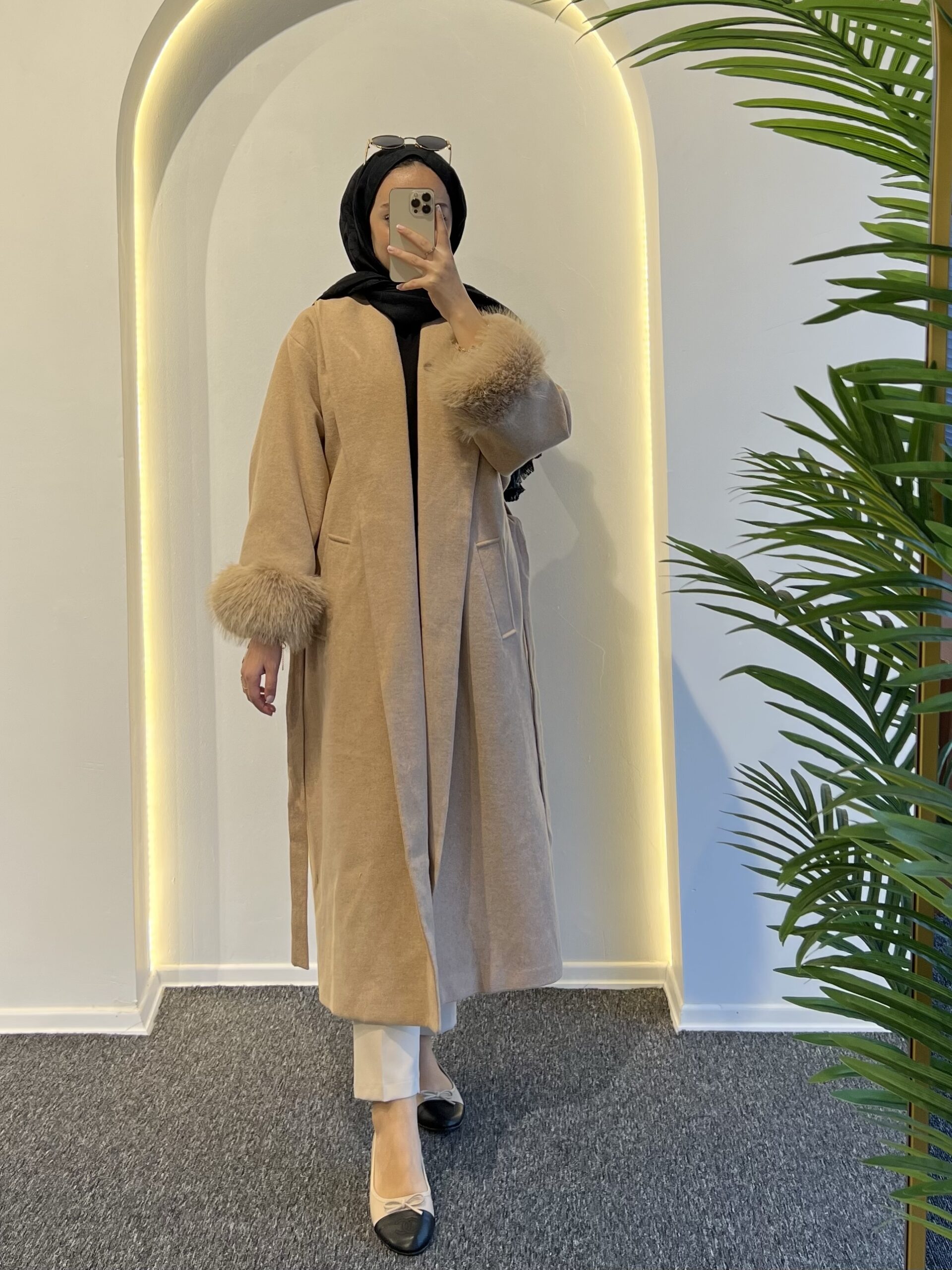 Luna Kürklü Kaşe Kaban