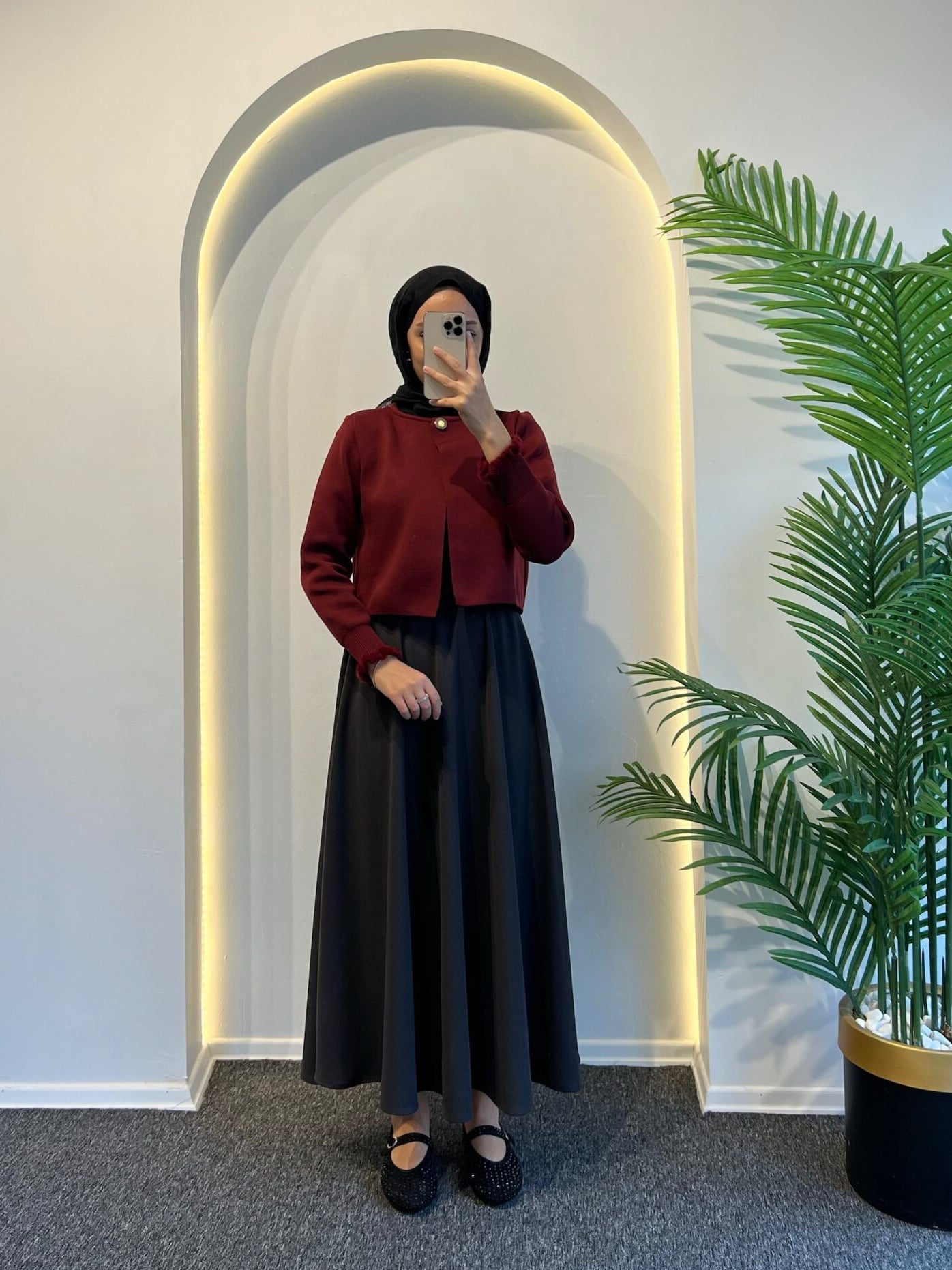 Likralı Krep Etek