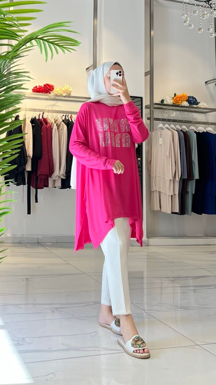 Miu Taşlı Penye Tunik - Görsel 8