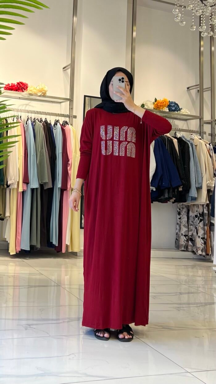 Miu Taşlı Penye Elbise - Görsel 1