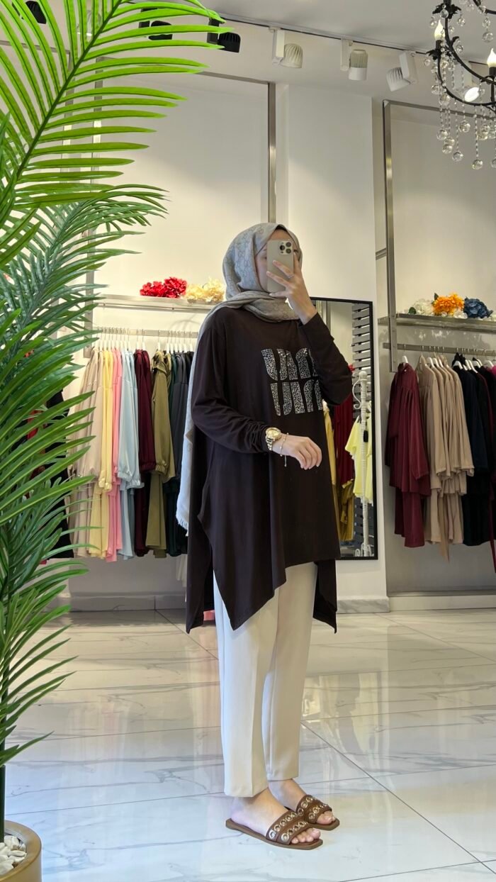 Miu Taşlı Penye Tunik - Görsel 1