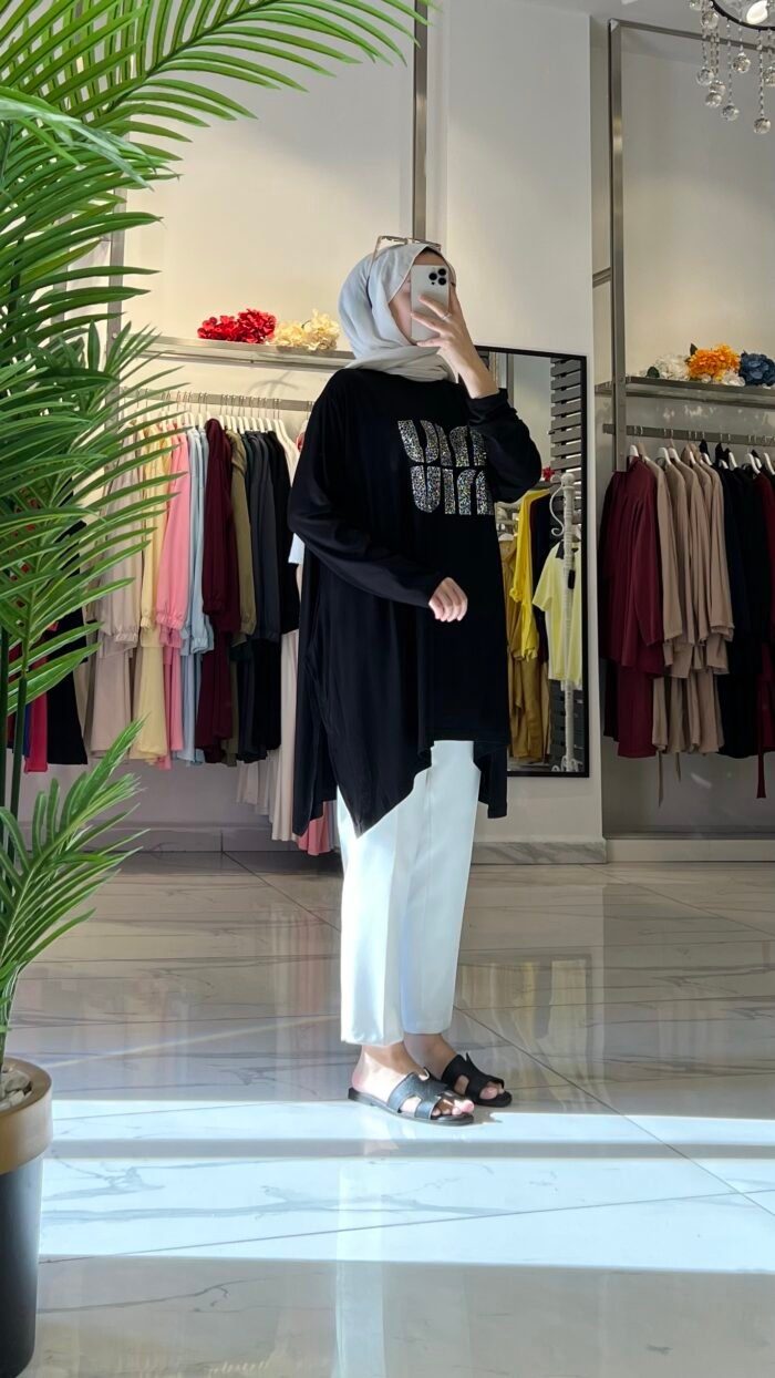 Miu Taşlı Penye Tunik - Görsel 7