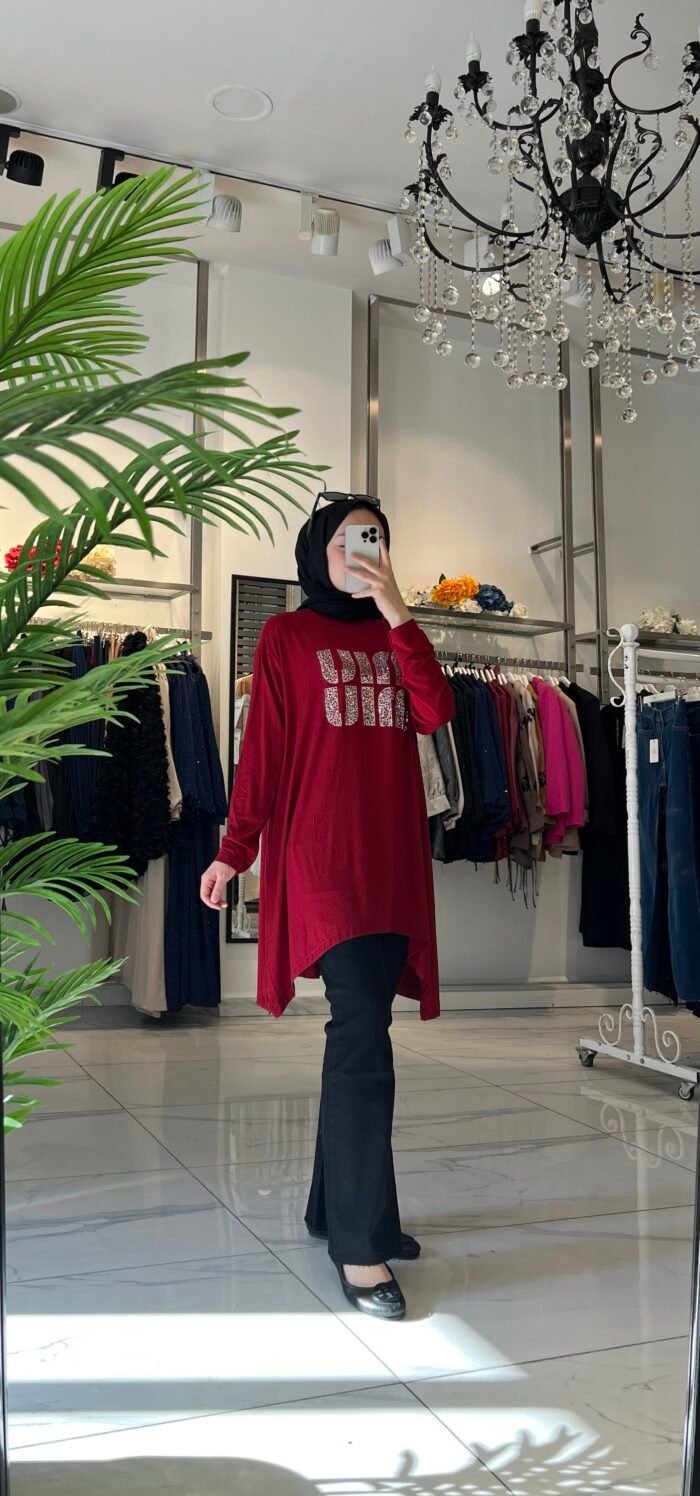 Miu Taşlı Penye Tunik - Görsel 2