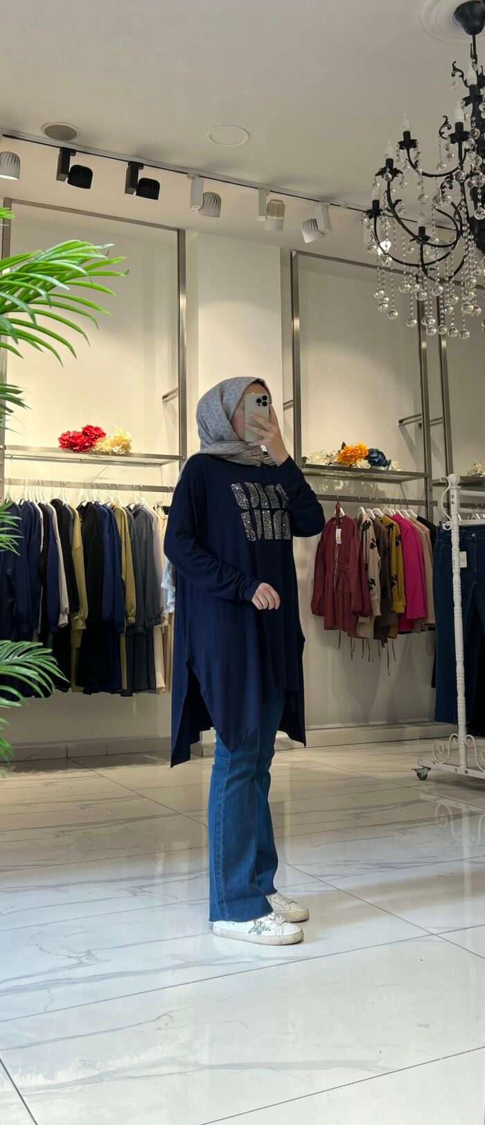 Miu Taşlı Penye Tunik - Görsel 3